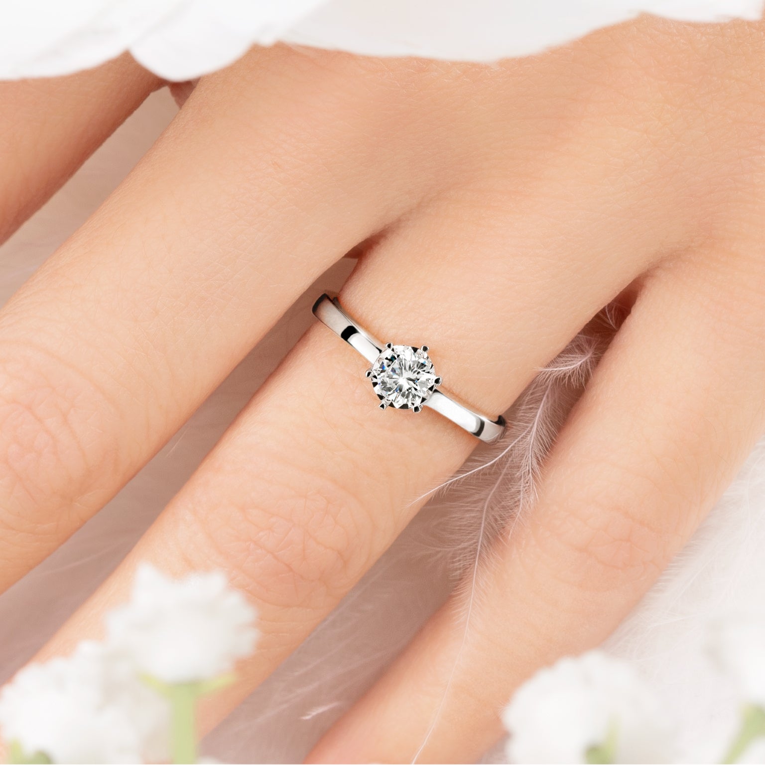 แหวนเพชร 6-Prong-Solitaire Ring