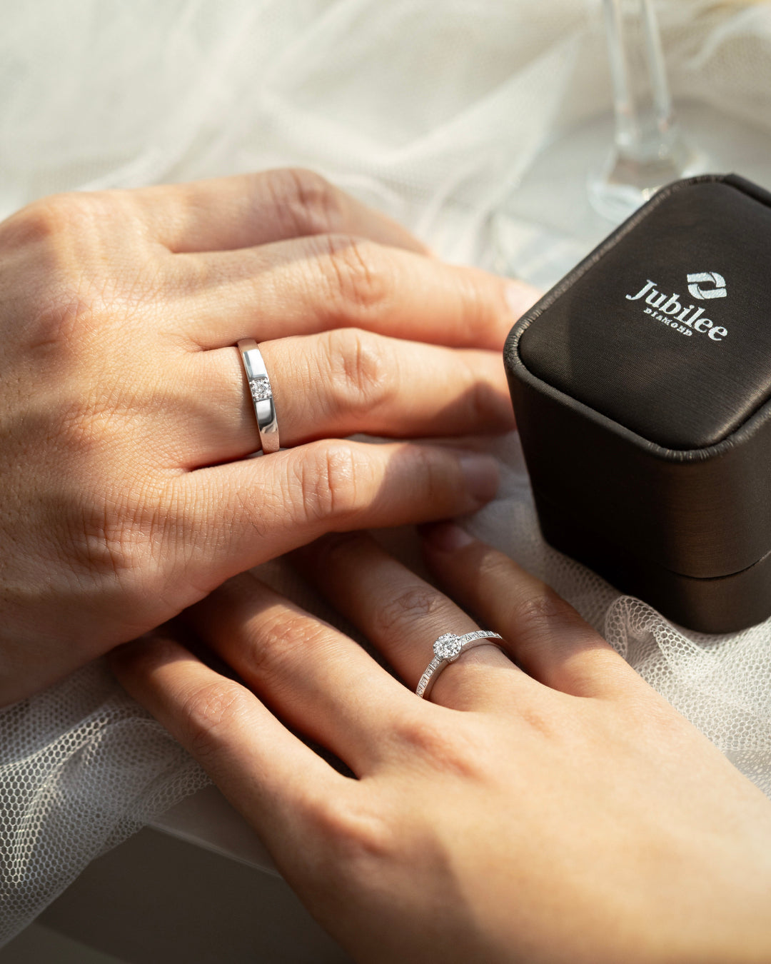 แหวนเพชร Delicate Solitaire Shimmer Ring & Padriac Diamond Ring