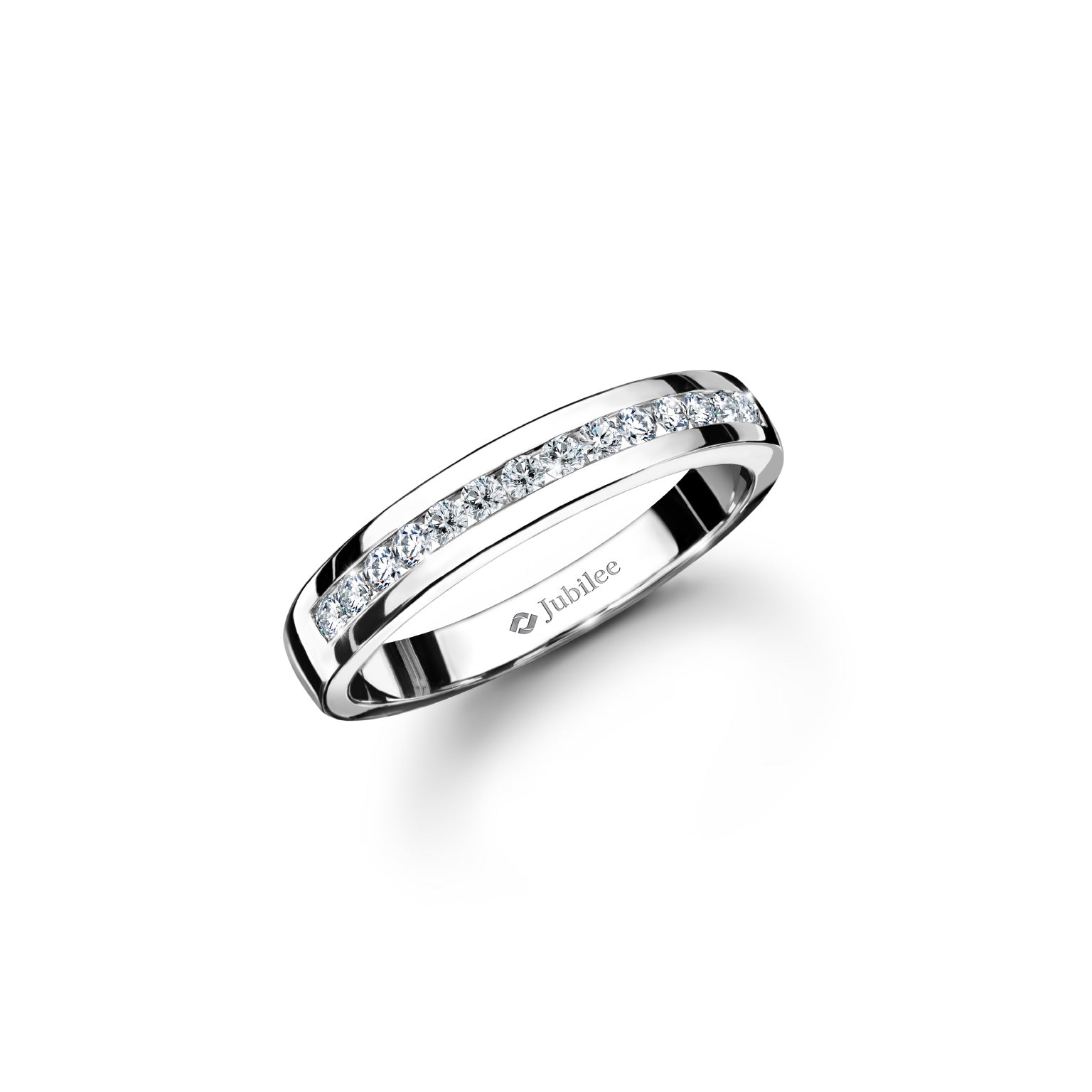แหวนเพชร A Parallel Narrow Diamond Line Band Ring