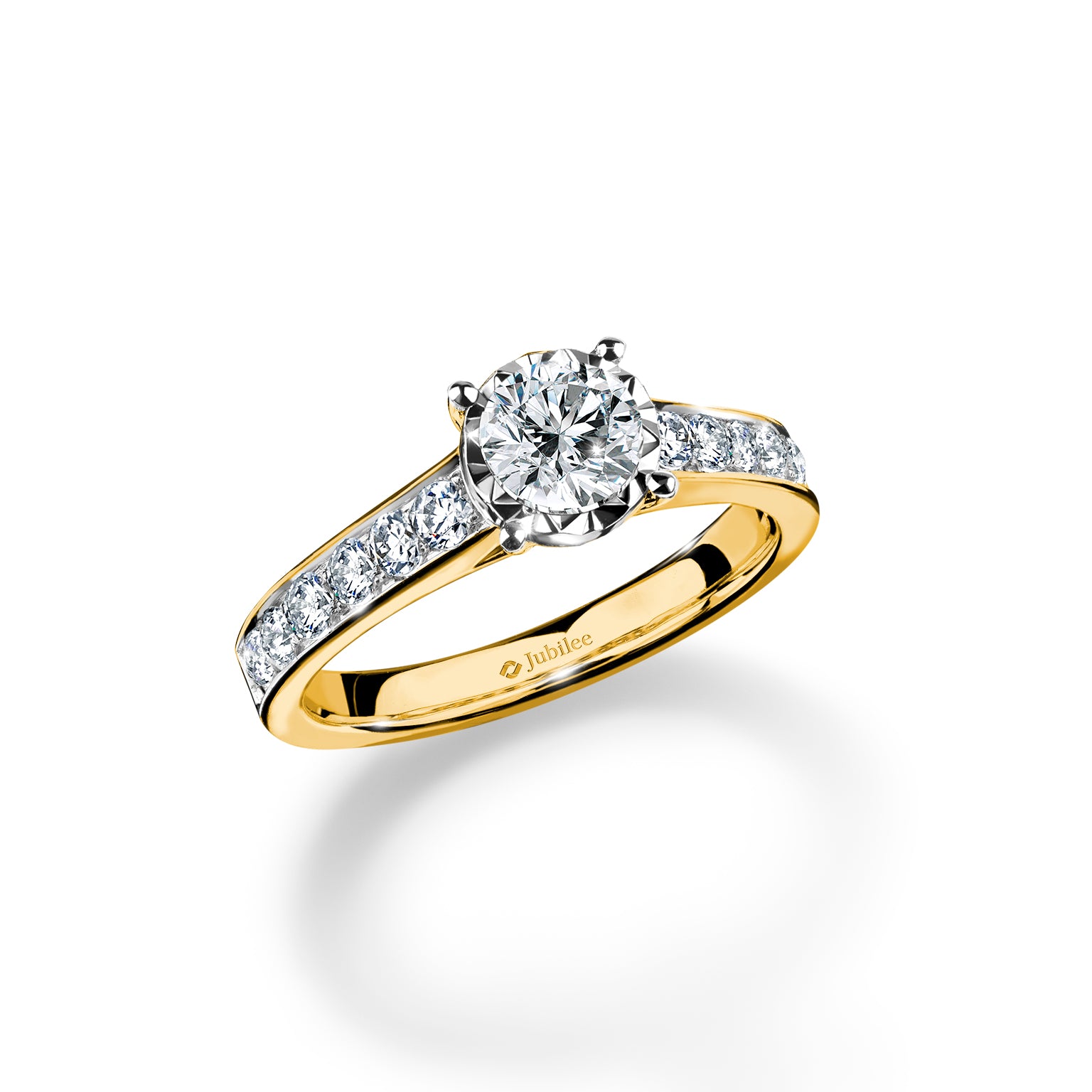 แหวนเพชร Classic Excellence Pave Solitaire Ring (Certificate: GIA)