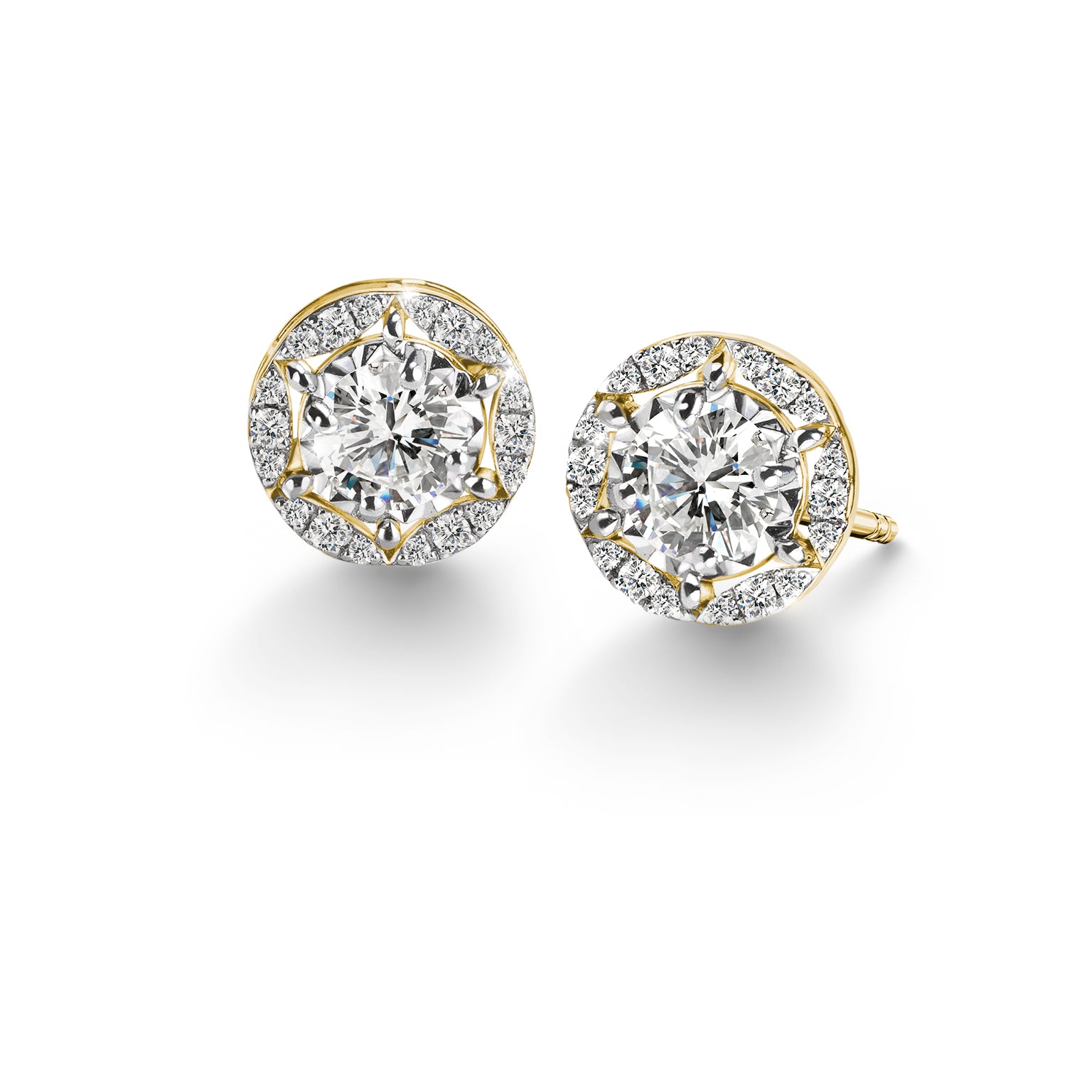 ต่างหูเพชร Dazzling Duet Halo Earring