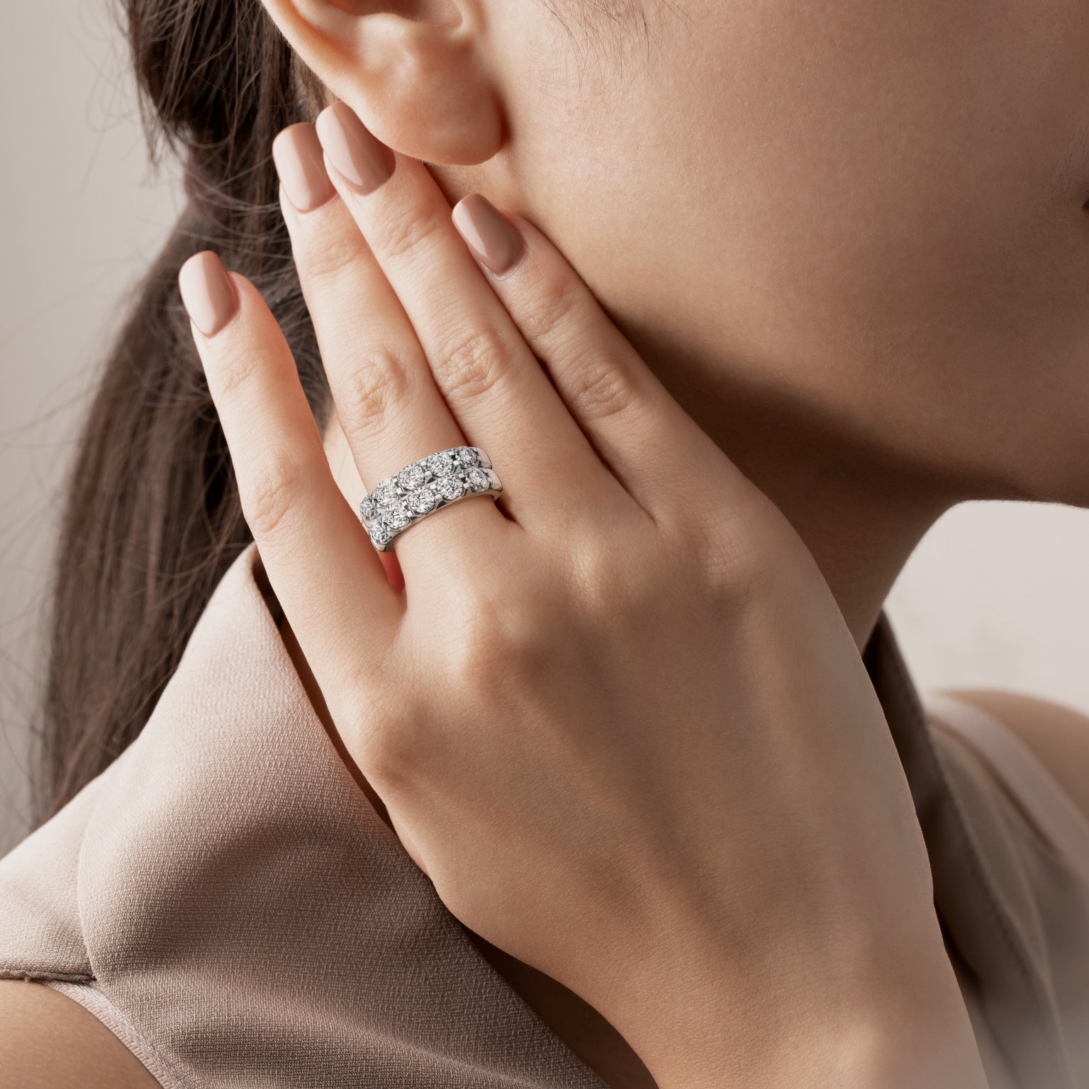 แหวนเพชร Diamond Twin Line Ring