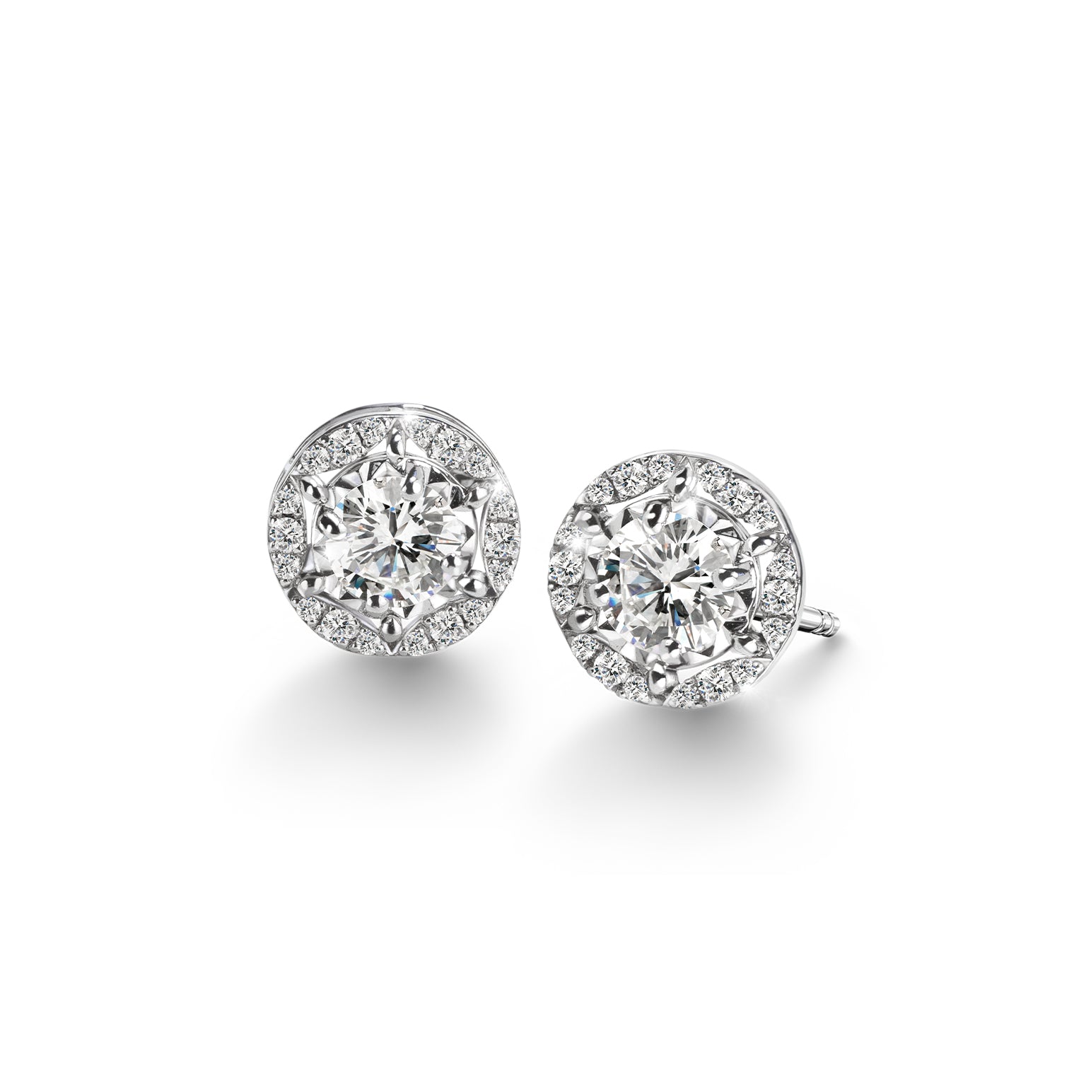 Radiant Halo Glow Earrings Diamond Earrings