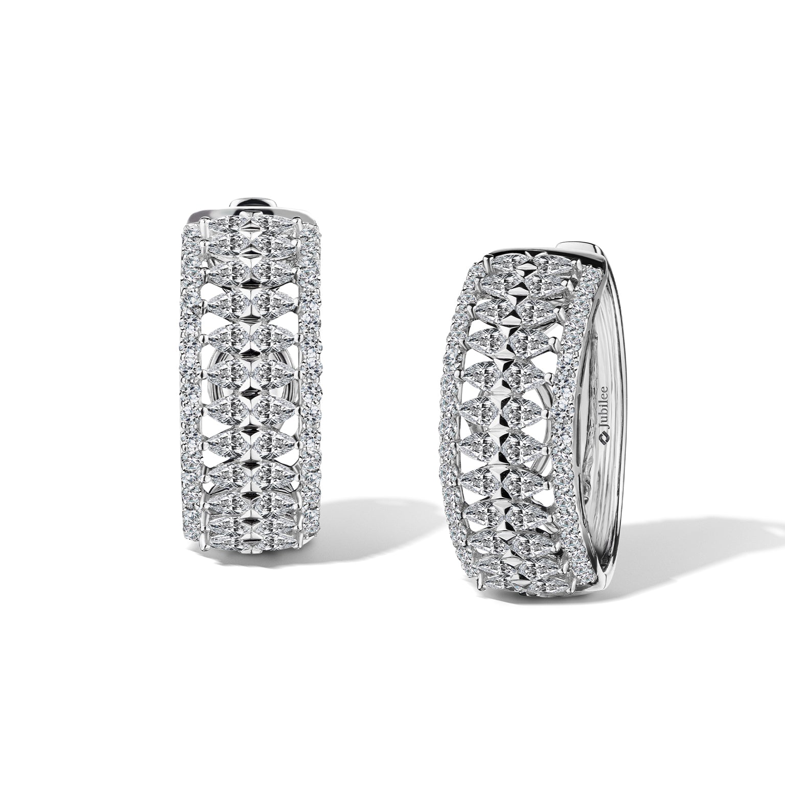 ต่างหุเพชร The Diamond Line Marquis Row Earrings