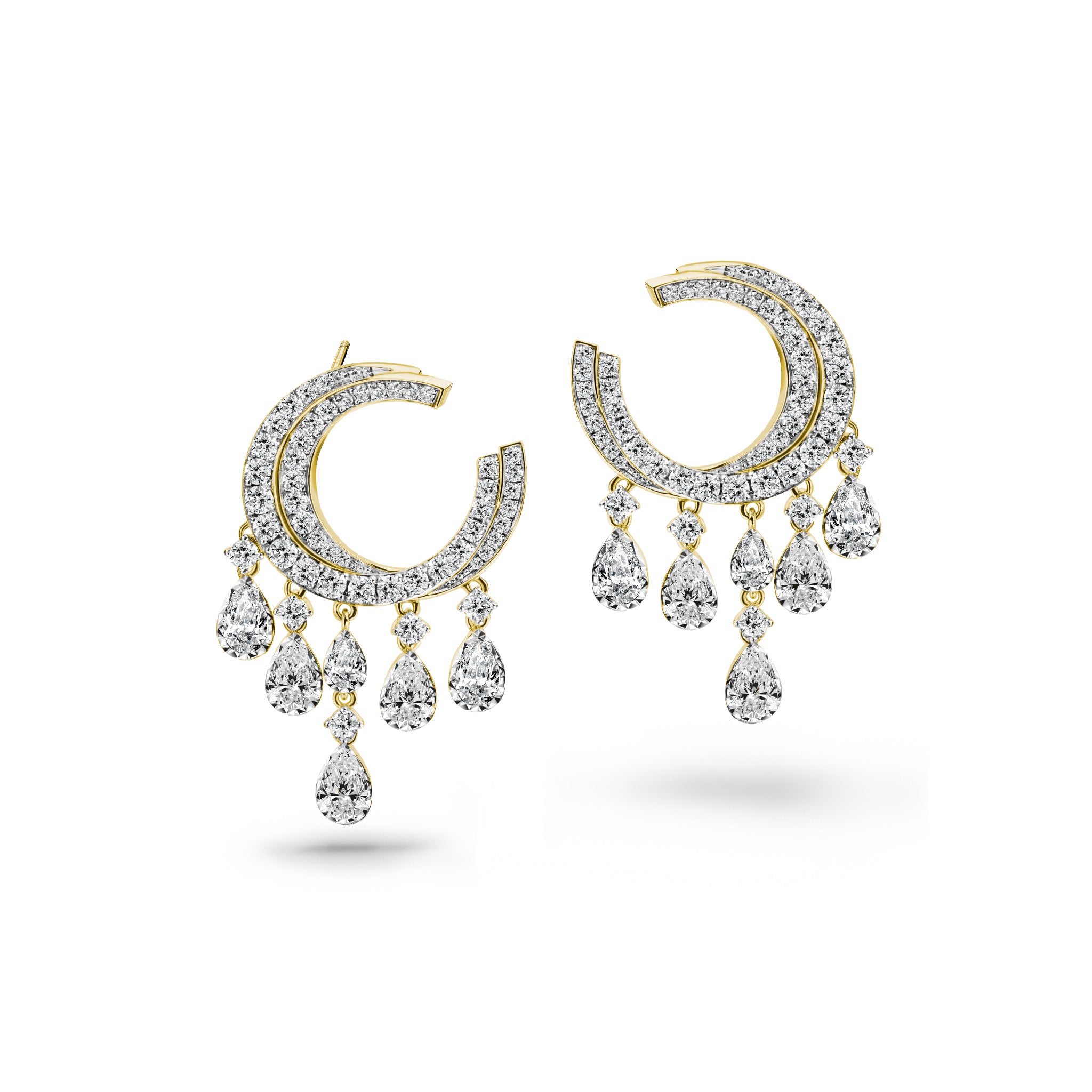 Larme d'Amour Lunar Chandelier Earrings