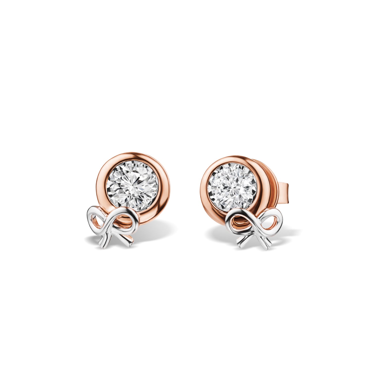 Beloved Brilliance Diamond Earrings: Ribbon of Love Studs