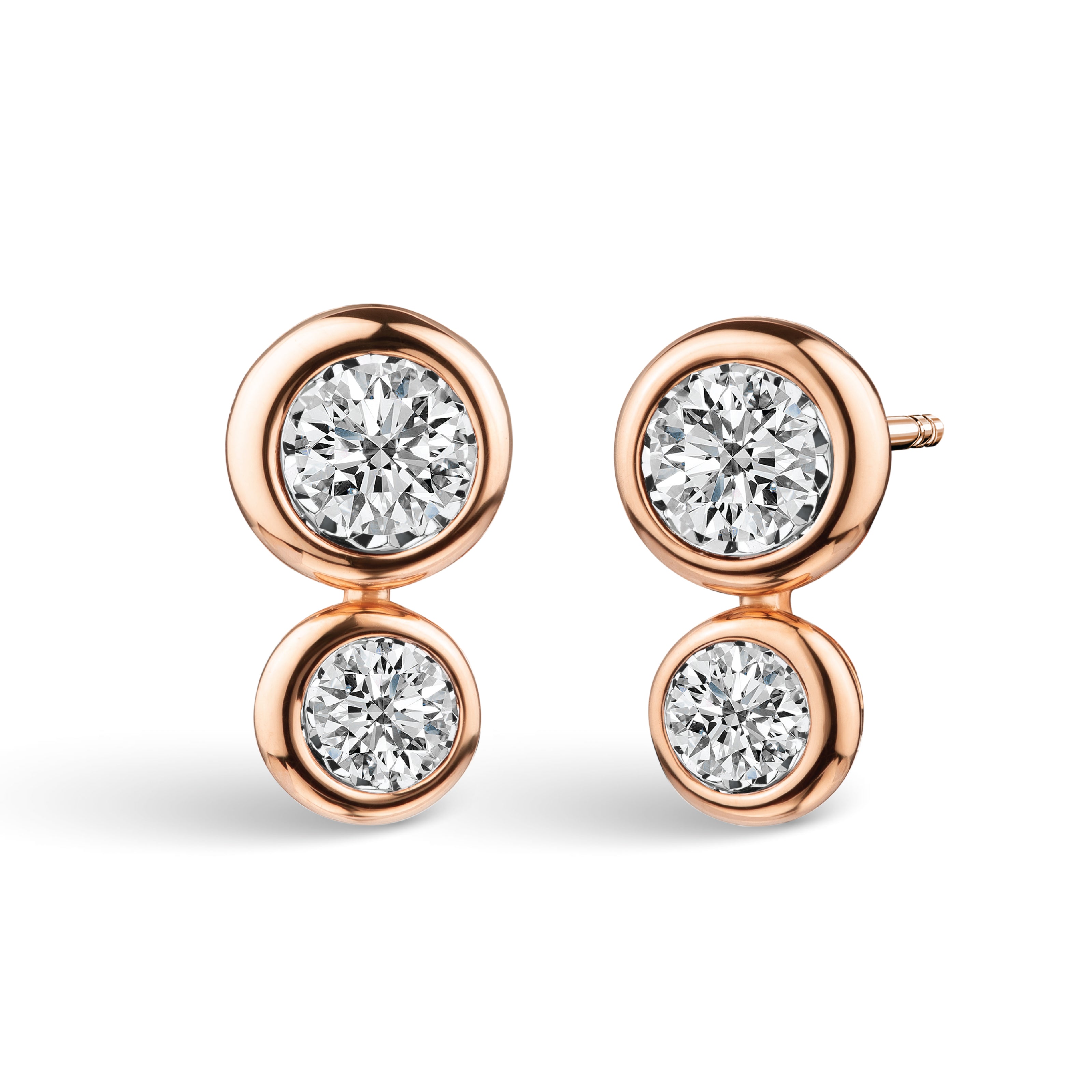 ต่างหูเพชร DOUBLE DROP OF ETERNITY STUD EARRINGS