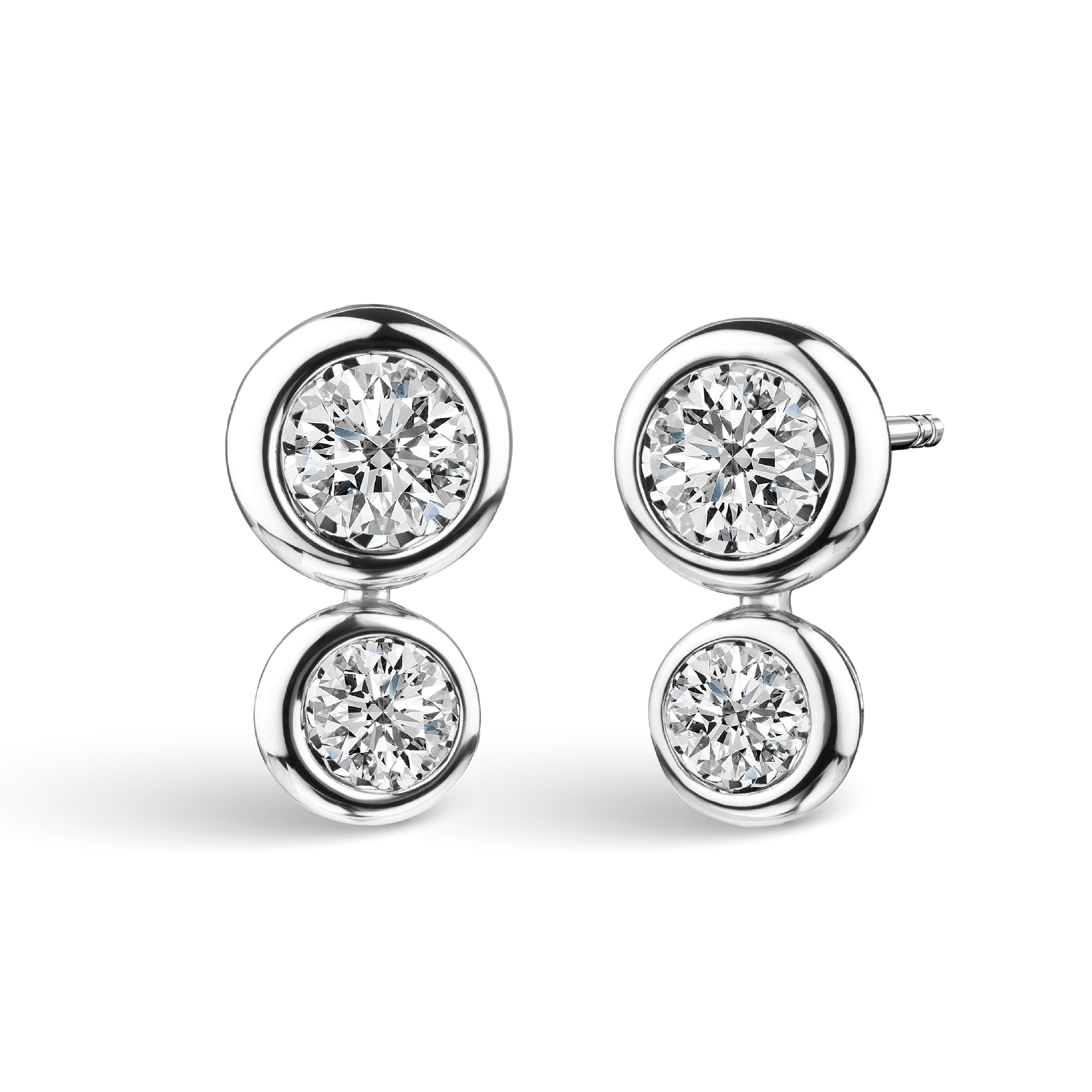 ต่างหูเพชร DOUBLE DROP OF ETERNITY STUD EARRINGS