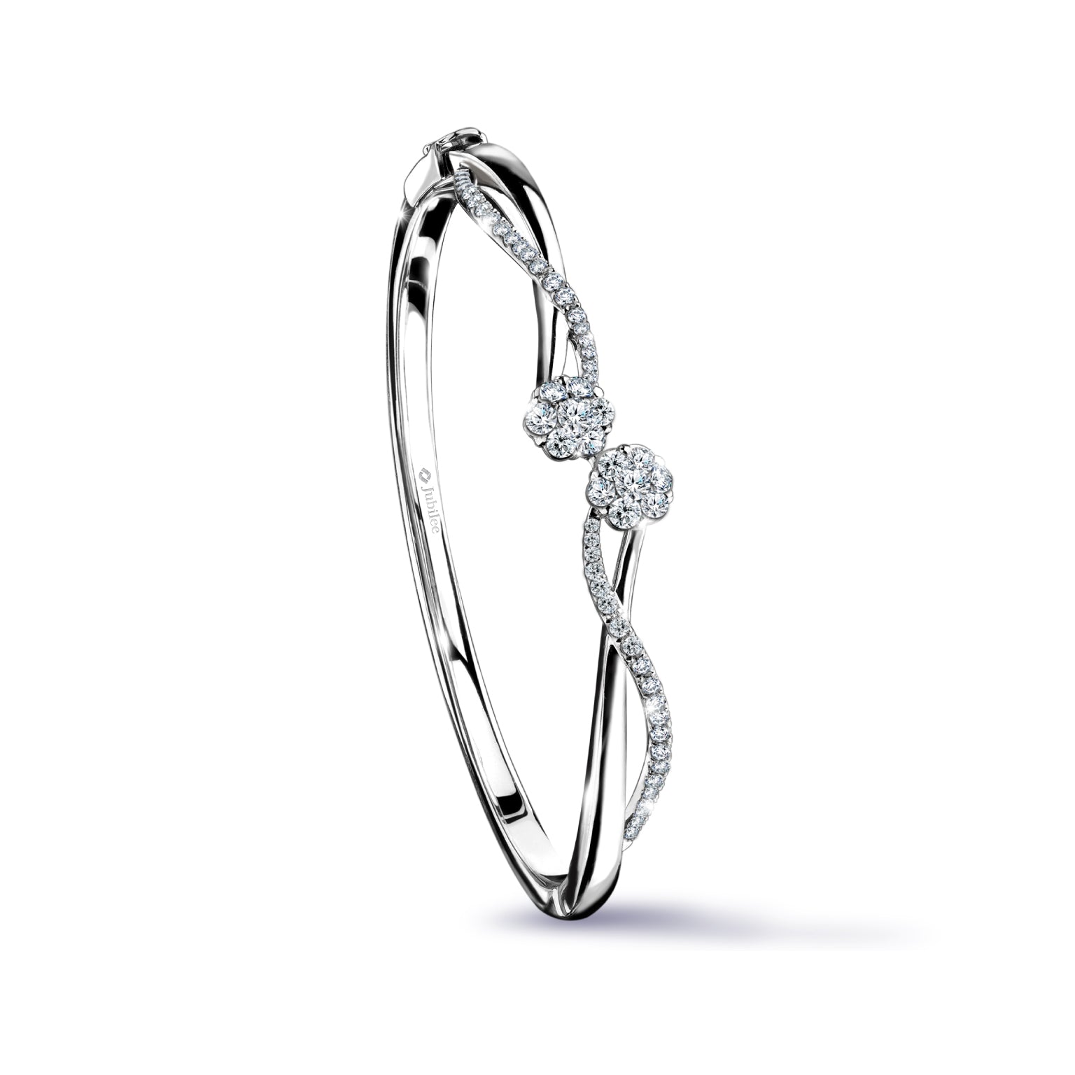 กำไลข้อมือเพชร Entwined Spiral Bloom Bangle