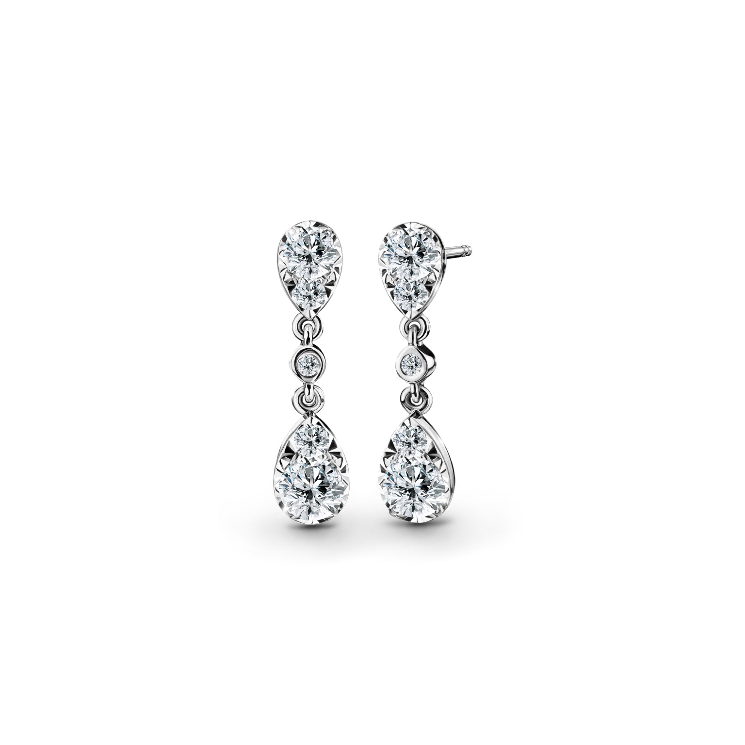 ต่างหูเพชร Flawless Aqua Drizzle Earrings