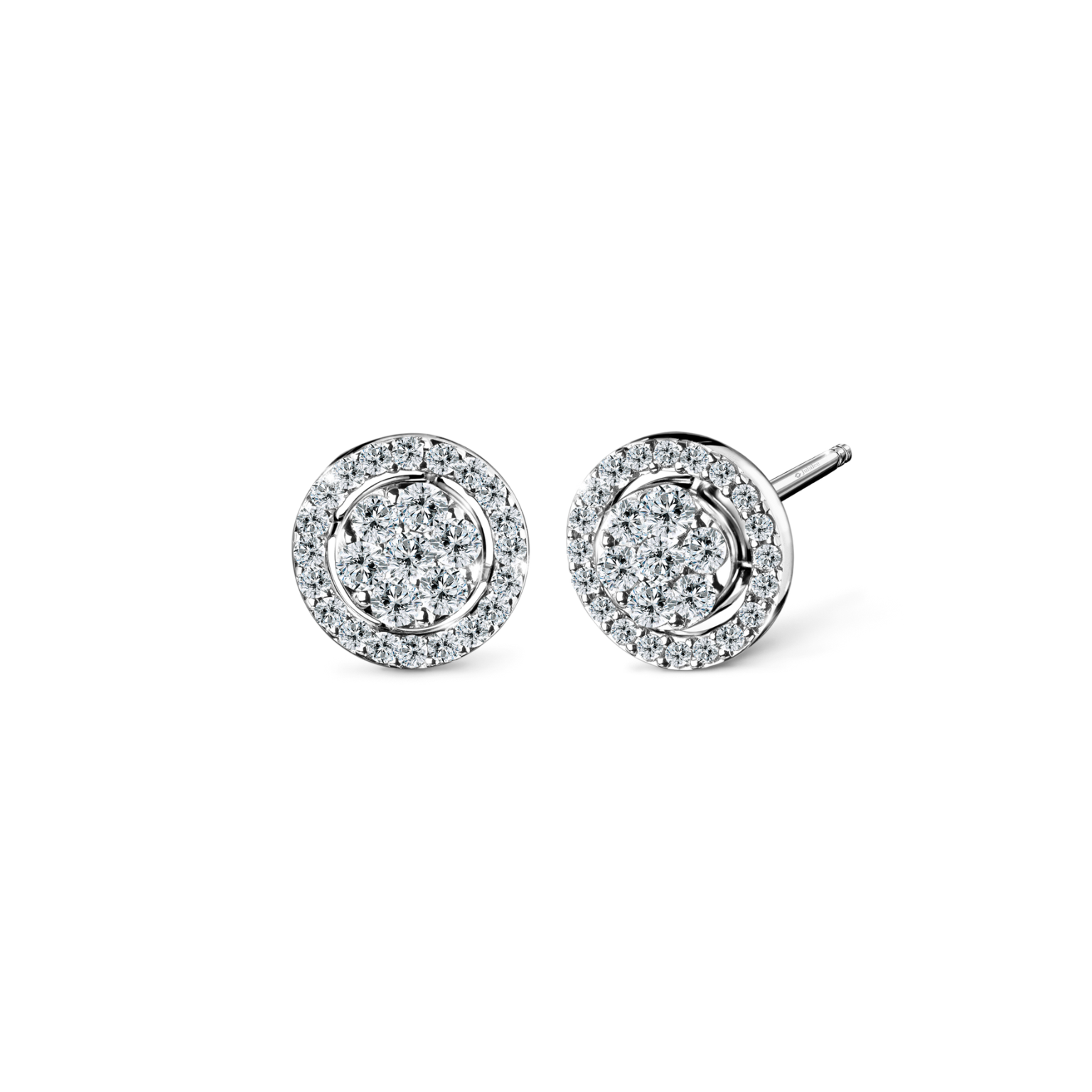 ต่างหูเพชร Floriss Halo Diamond Earrings