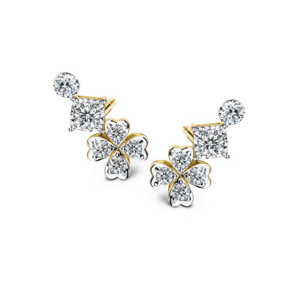 GENTLE BLOWN FLOWERS EARRINGS diamond earrings