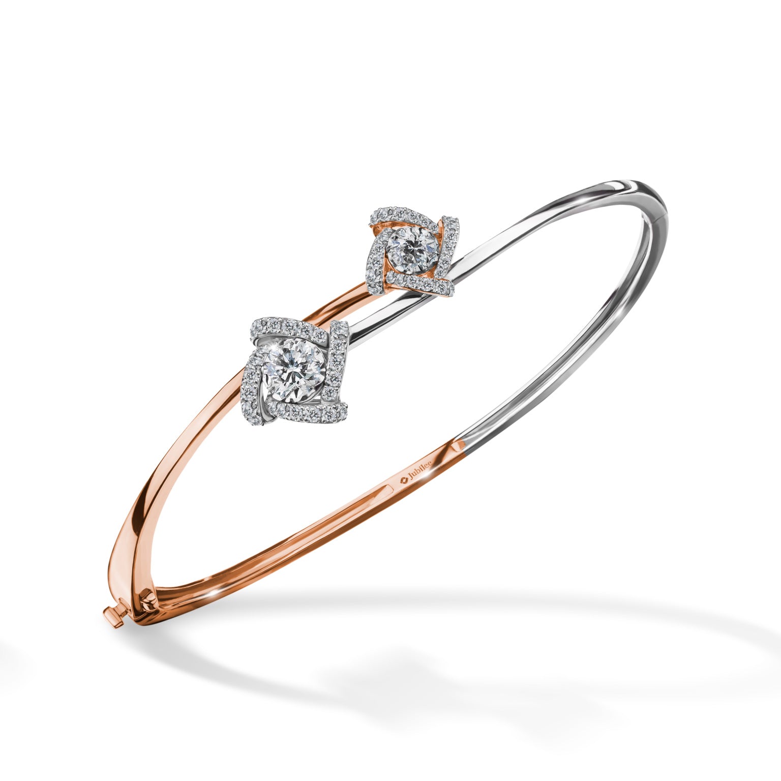 GENTLE TWIST FLOWER BANGLE diamond bracelet