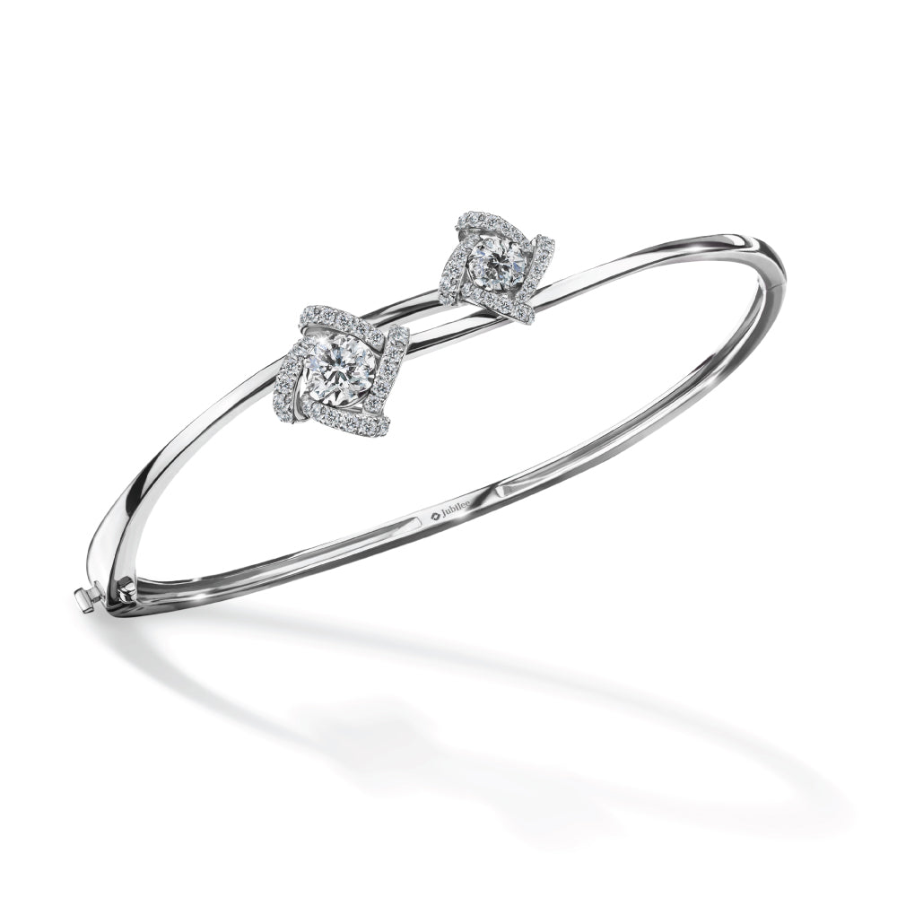 GENTLE TWIST FLOWER BANGLE diamond bracelet