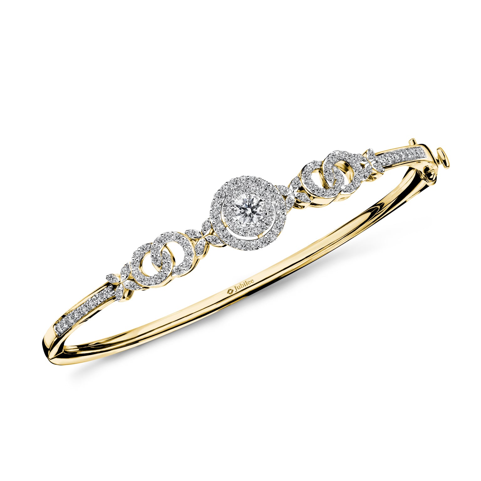 Halo Sweet Twist Bangle Diamond Bracelet