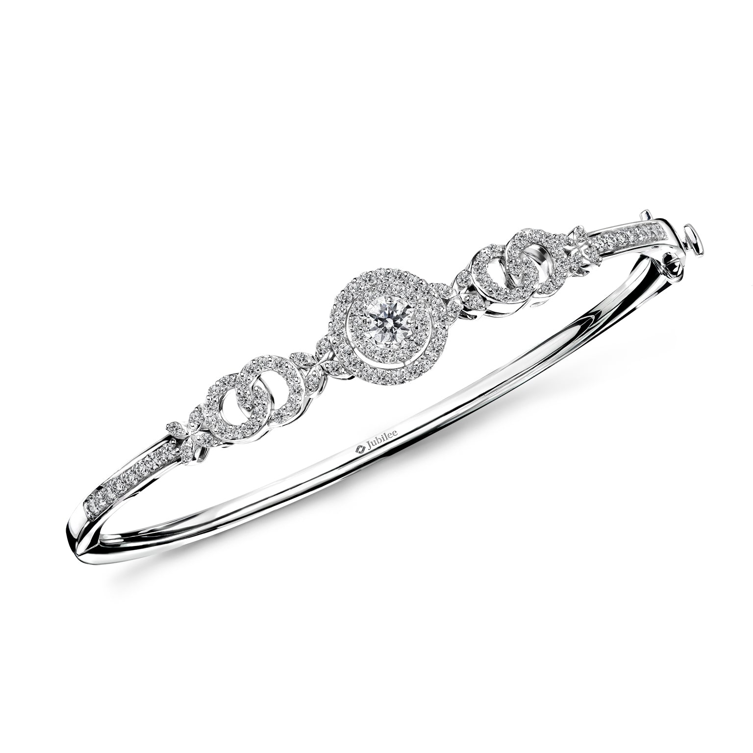 Halo Sweet Twist Bangle Diamond Bracelet