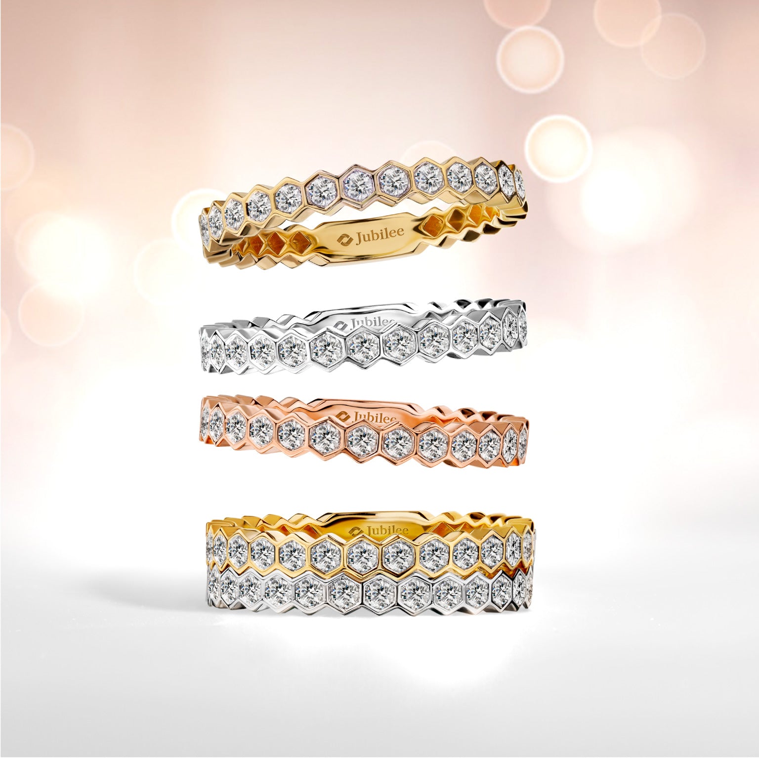 แหวนเพชร Hexagon Harmonious Band Ring