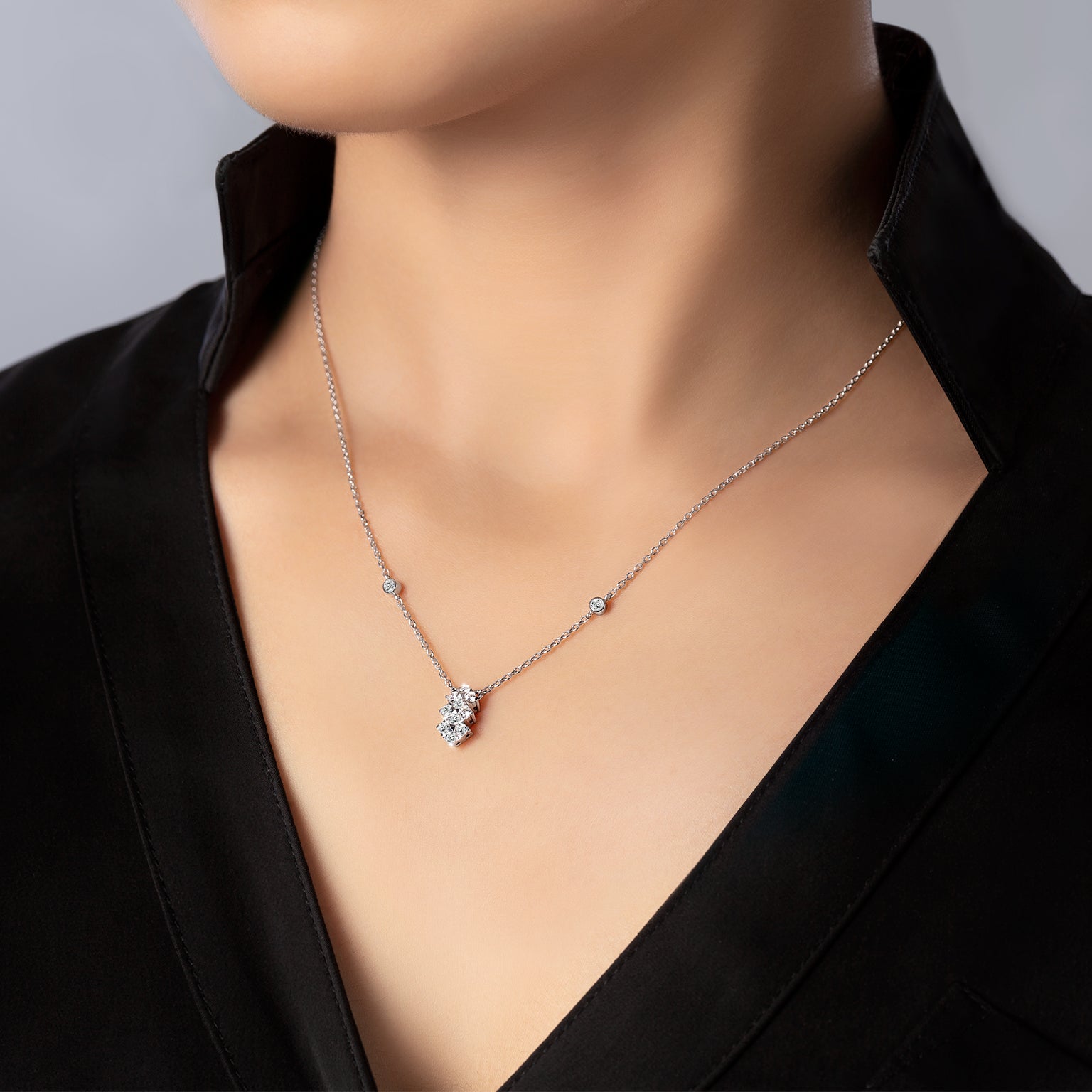 Honeybee Cluster Pendant Necklace with Chain