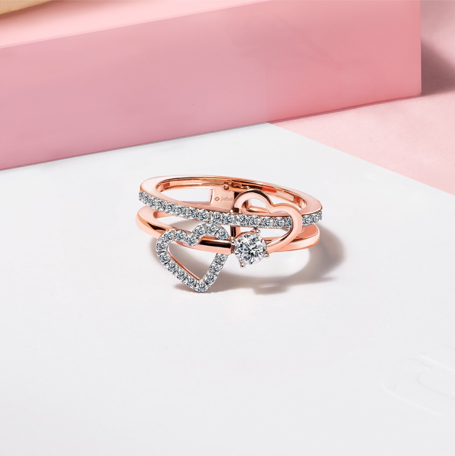 แหวนเพชร Jubilee Heart Double Happiness Ring
