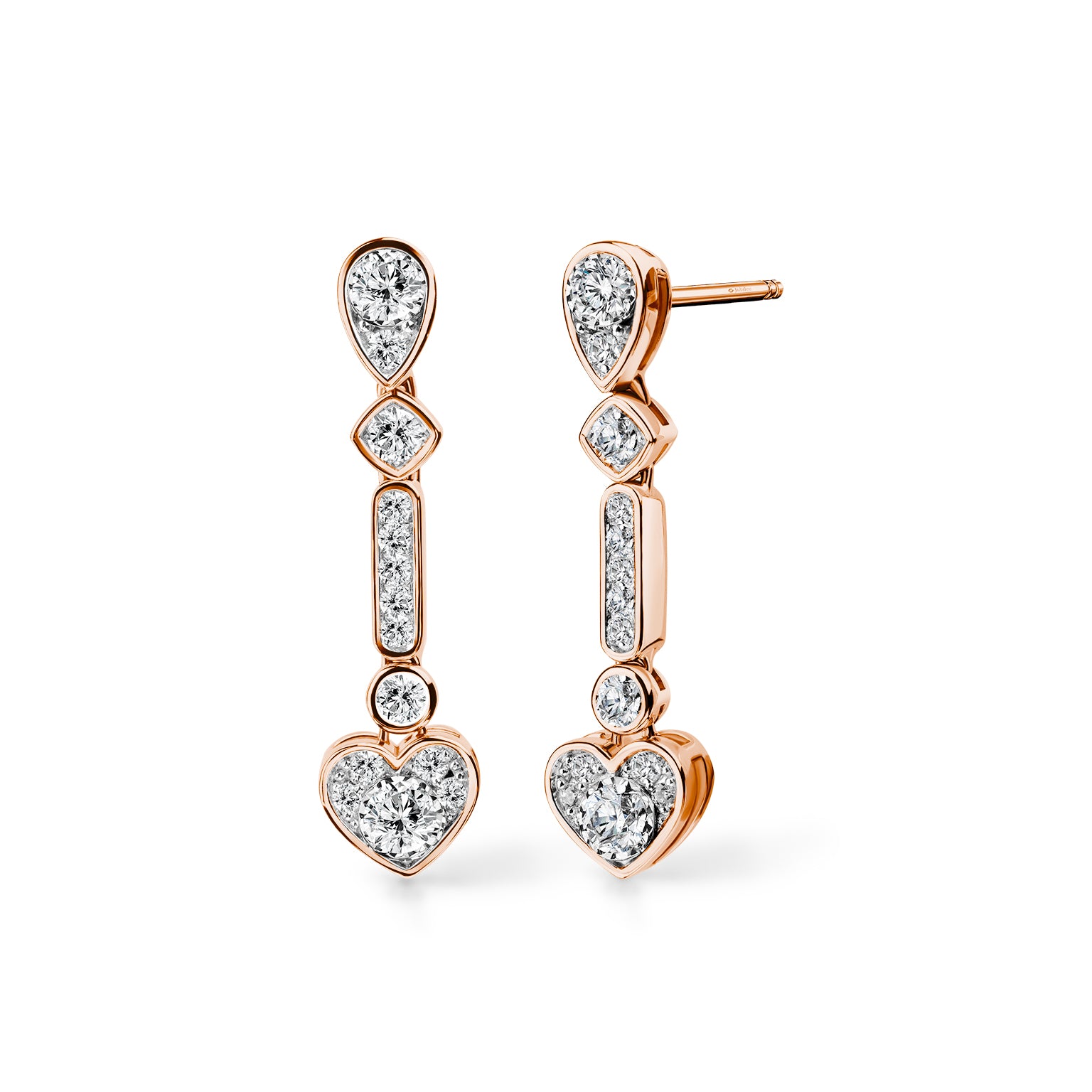 ต่างหูเพชร Larme d'Amour Cœur Céleste Earrings