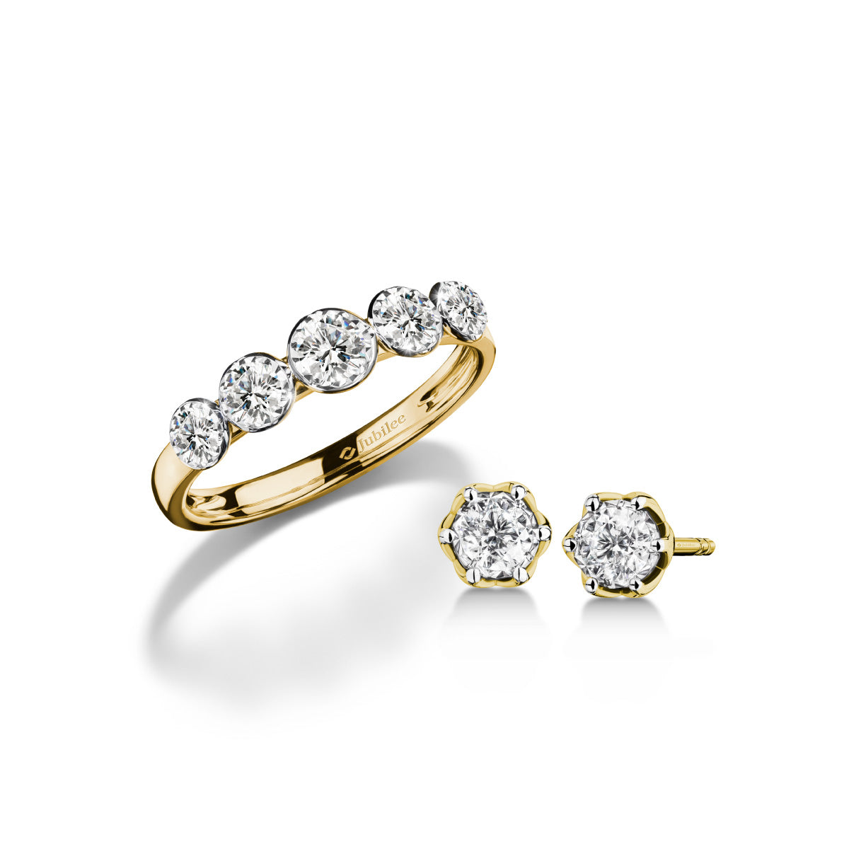 แหวนเพชร Atelier Eternal Grace Ring & ต่างหูเพชร Atelier Harmony Stud Earrings