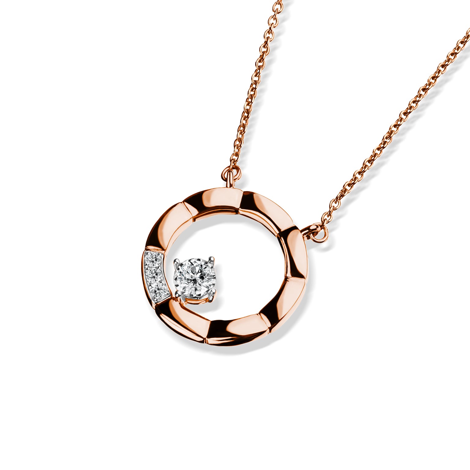 Lumiere Brique Circle Pendant with Chain