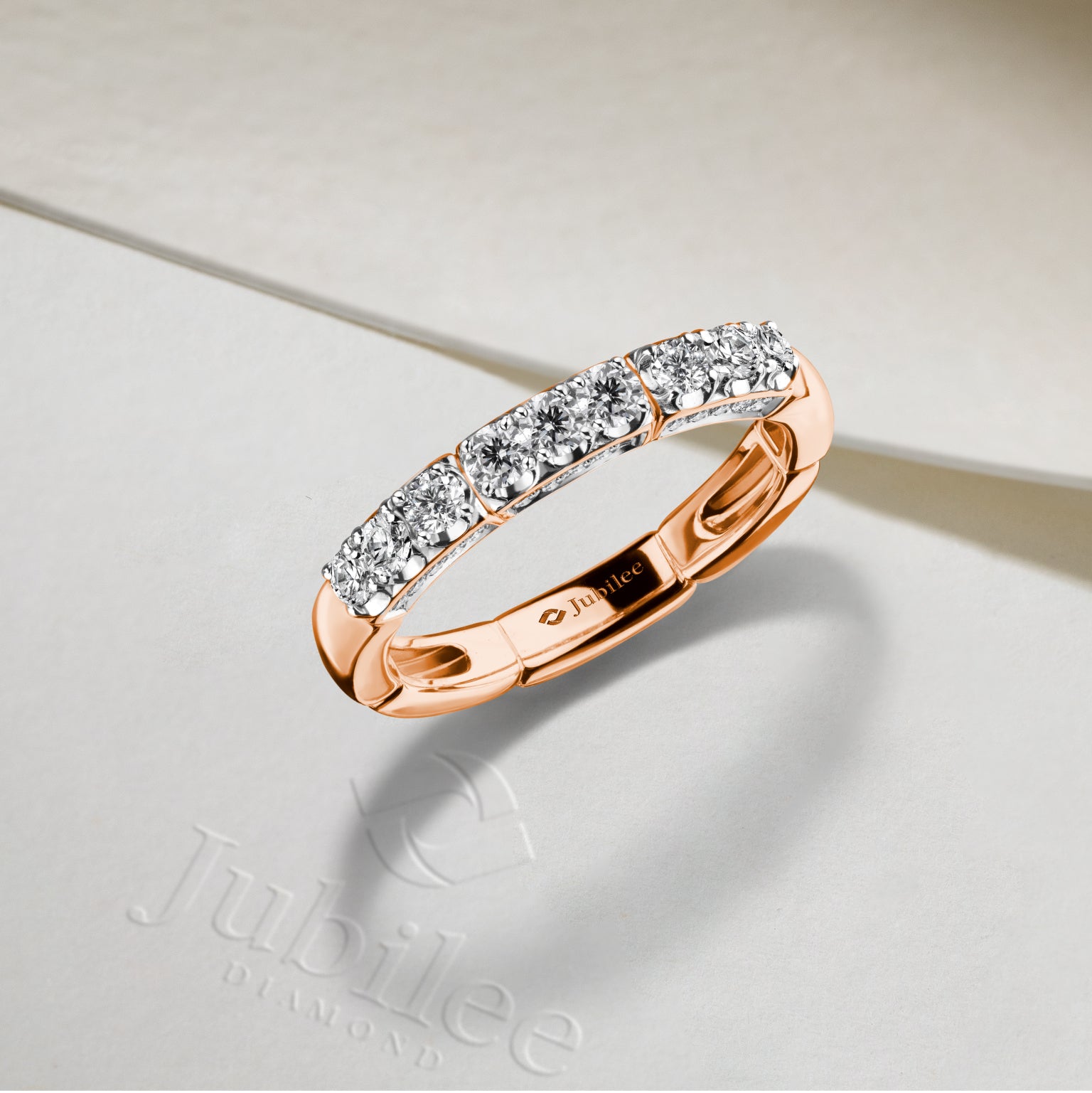 Lumiere Brique Hidden Accent Band Diamond Ring