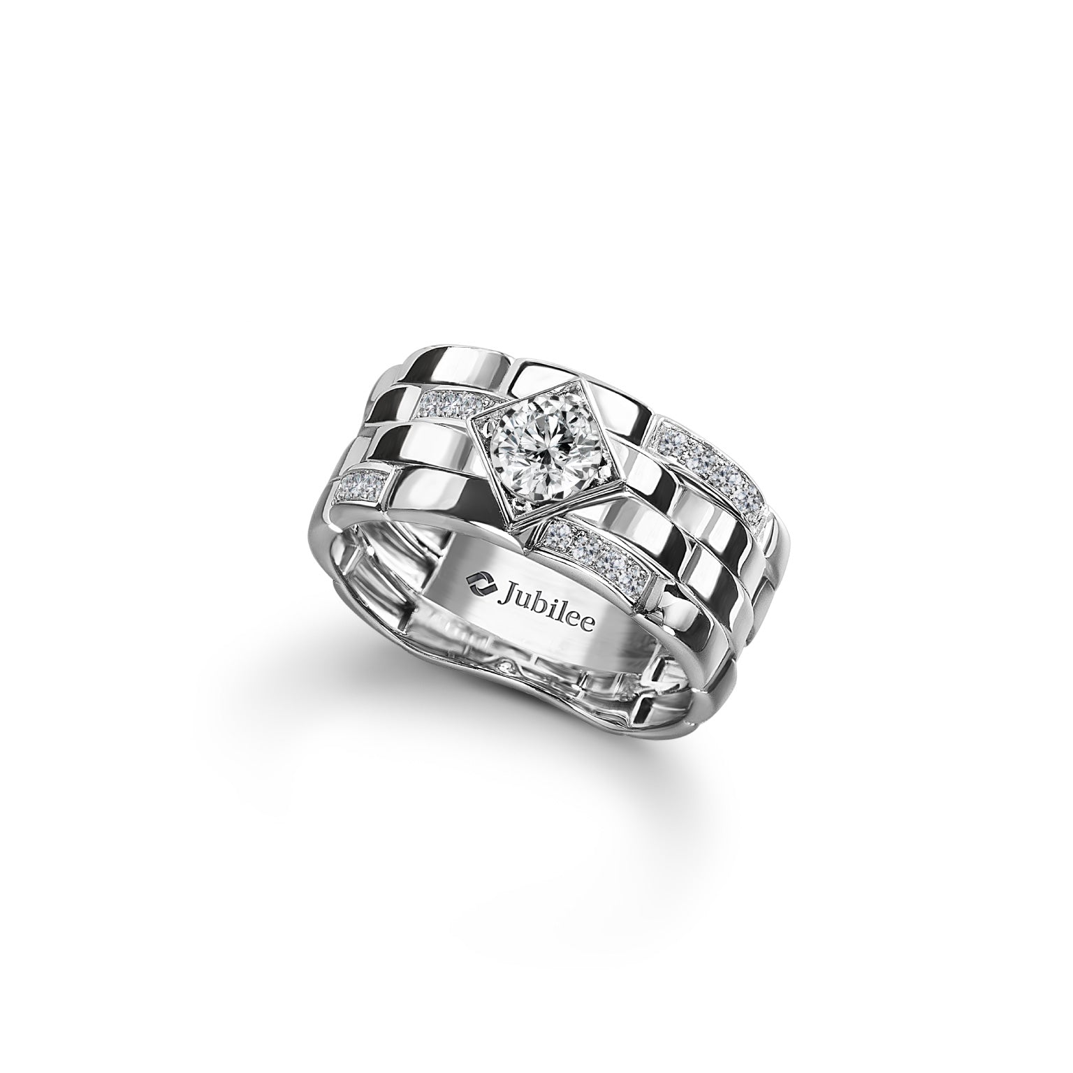 Lumiere Brique Tripple Row Band Diamond Ring