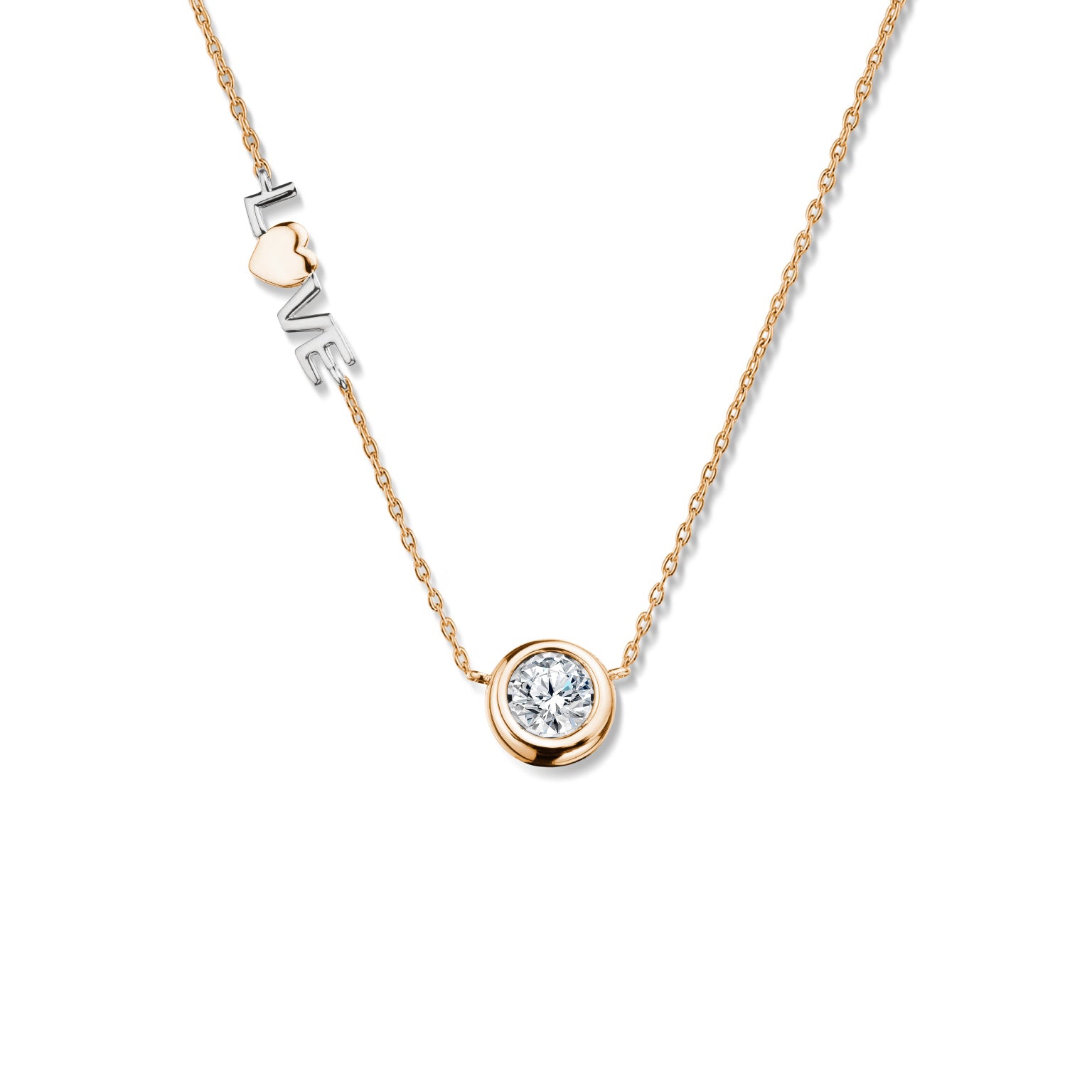 จี้เพชรพร้อมสร้อยคออิตาลี Beloved Brilliance: Love Note Pendant with Chain