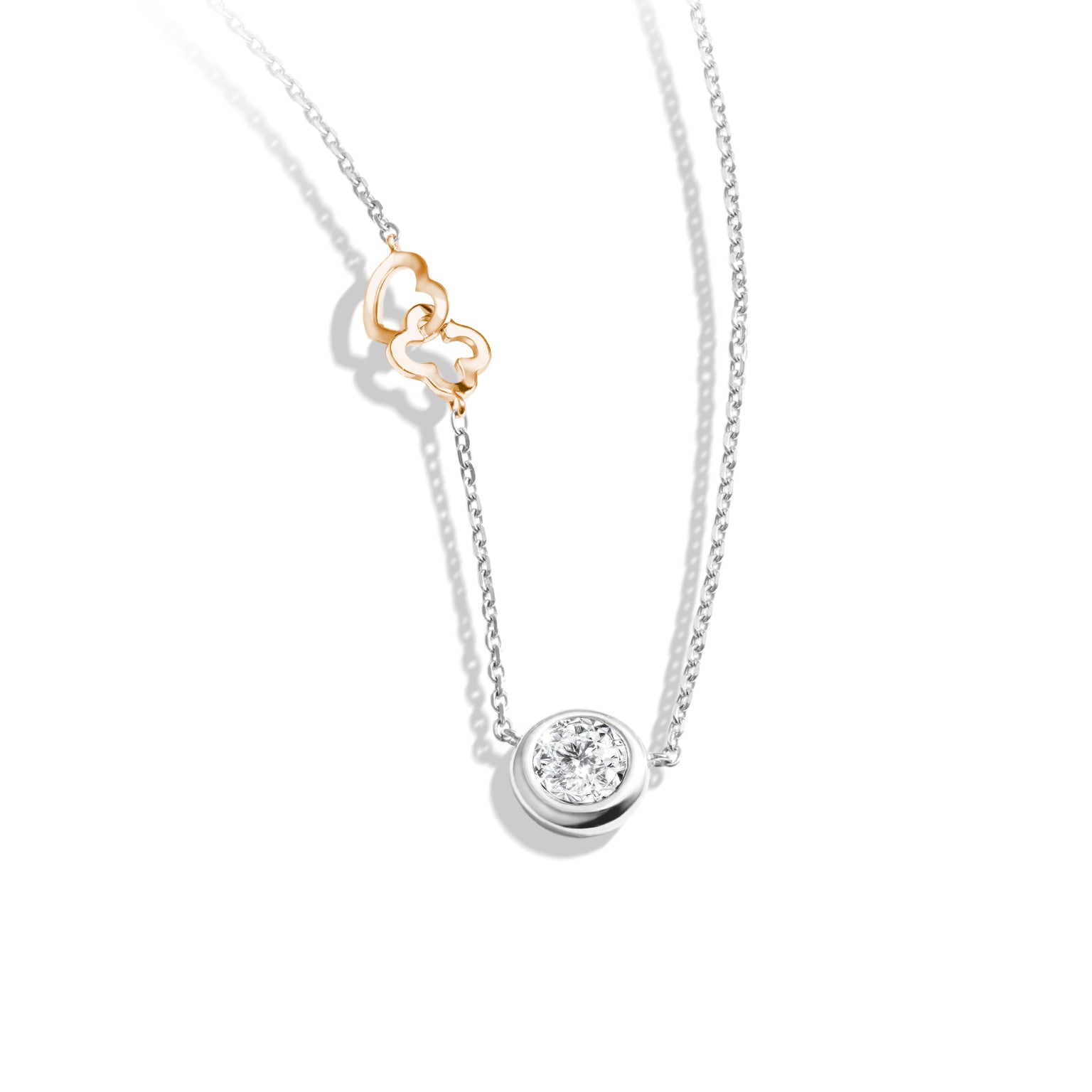 จี้เพชรพร้อมสร้อยคออิตาลี Beloved Brilliance: Heart Bound Pendant with Chain
