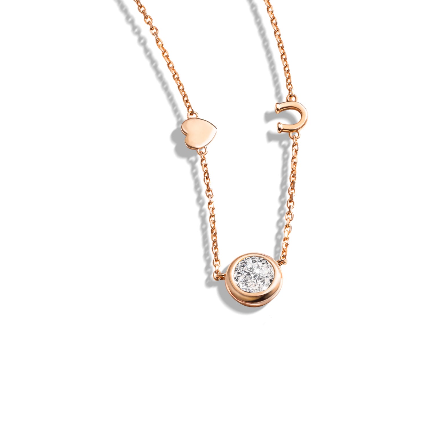 จี้เพชรพร้อมสร้อยคออิตาลี Beloved Brilliance: Love Sign Pendant with Chain