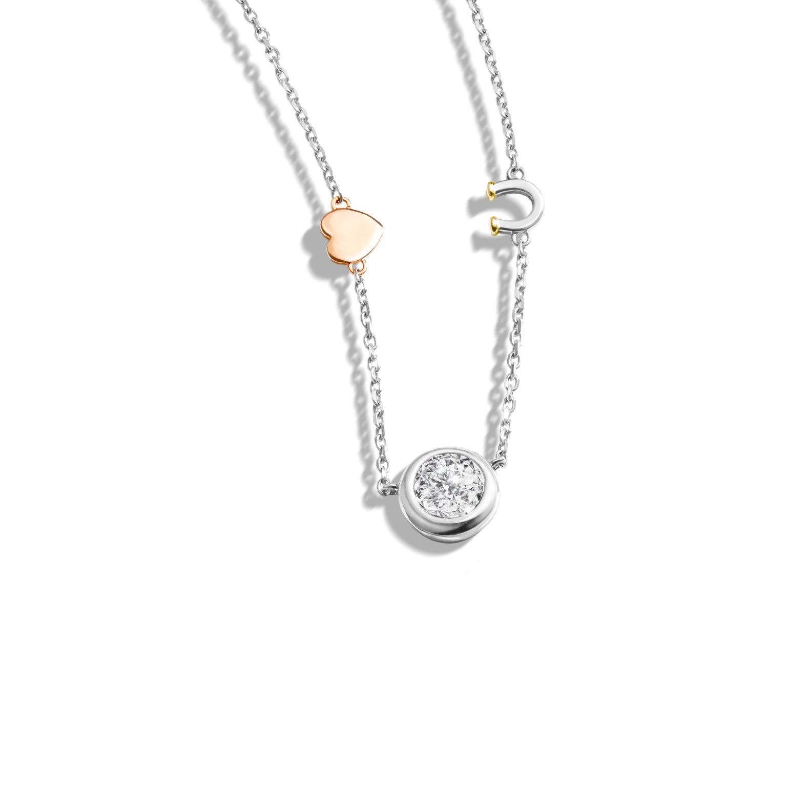 จี้เพชรพร้อมสร้อยคออิตาลี Beloved Brilliance: Love Sign Pendant with Chain