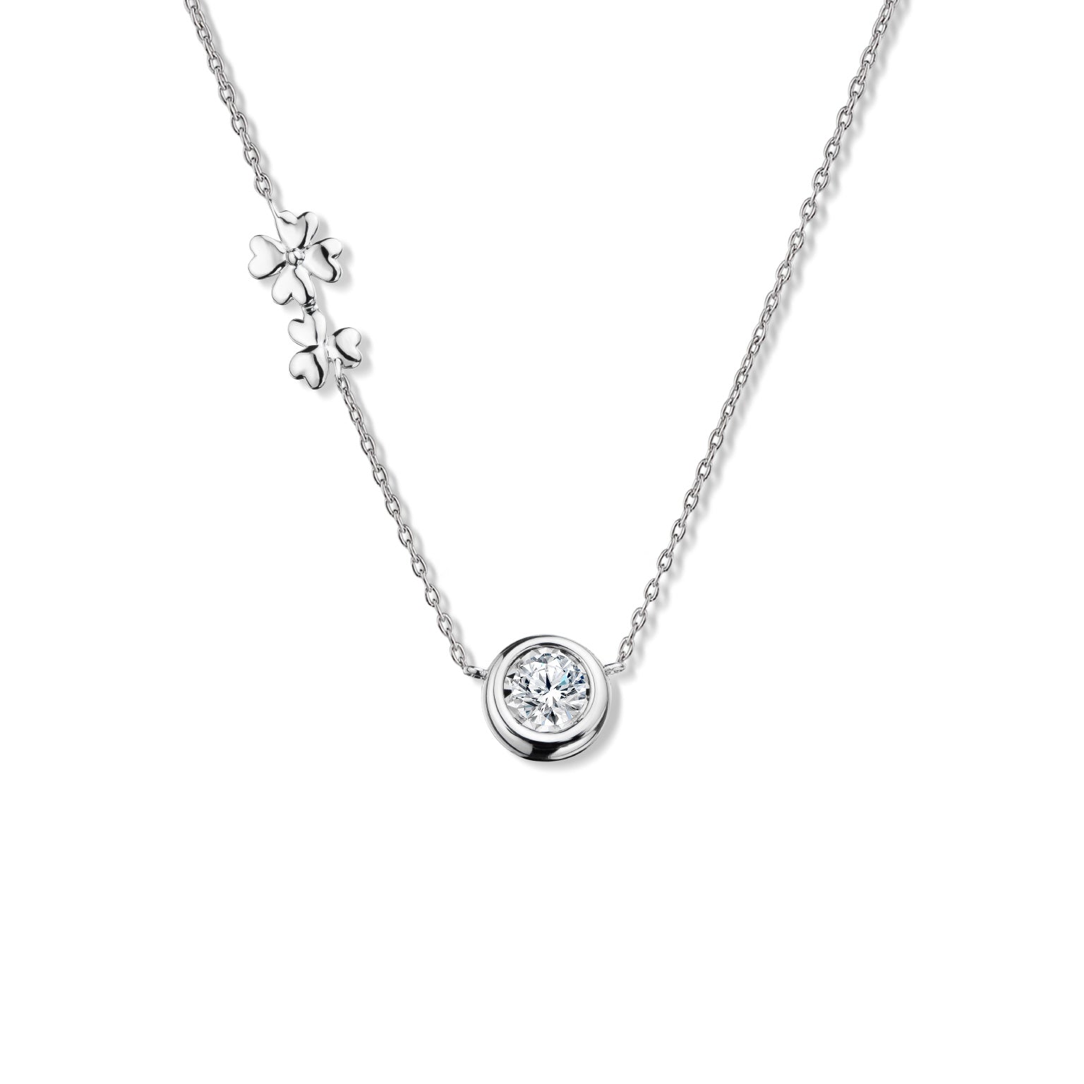 จี้เพชรพร้อมสร้อยคออิตาลี Beloved Brilliance: Love Bloom Pendant with Chain
