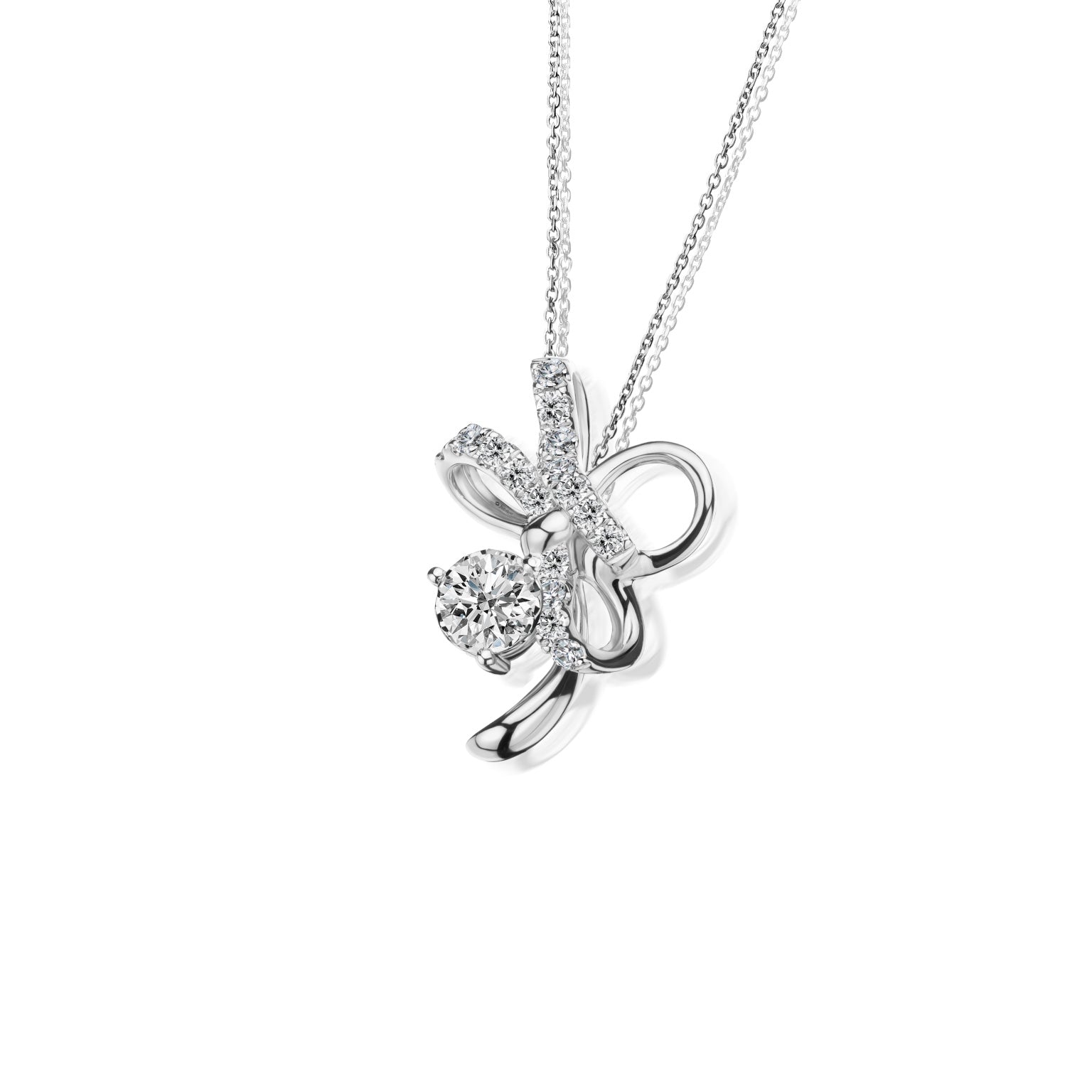 จี้เพชร Victorious Bloom Ribbon Pendant