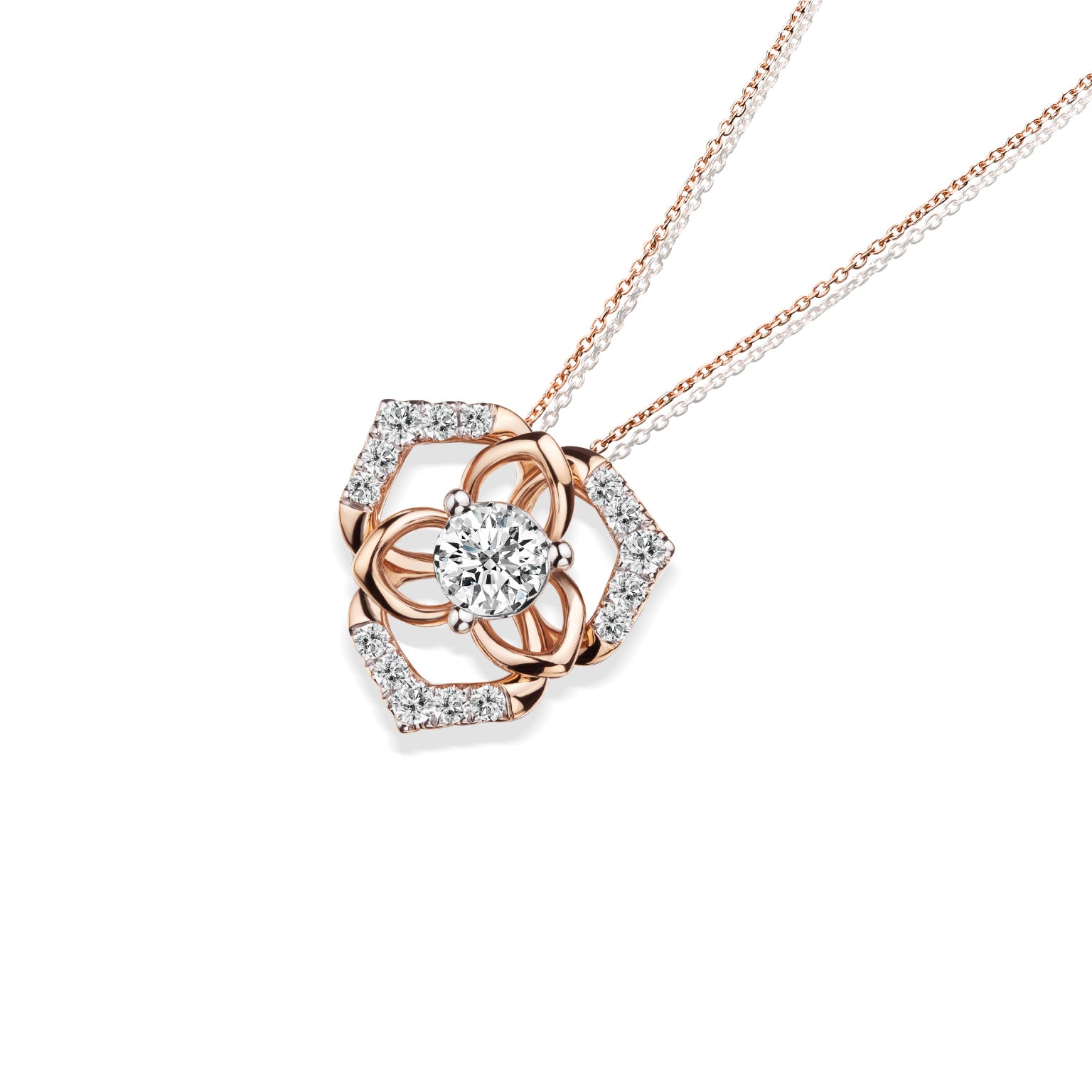 จี้เพชร Victorious Bloom Triple Petal Pendant