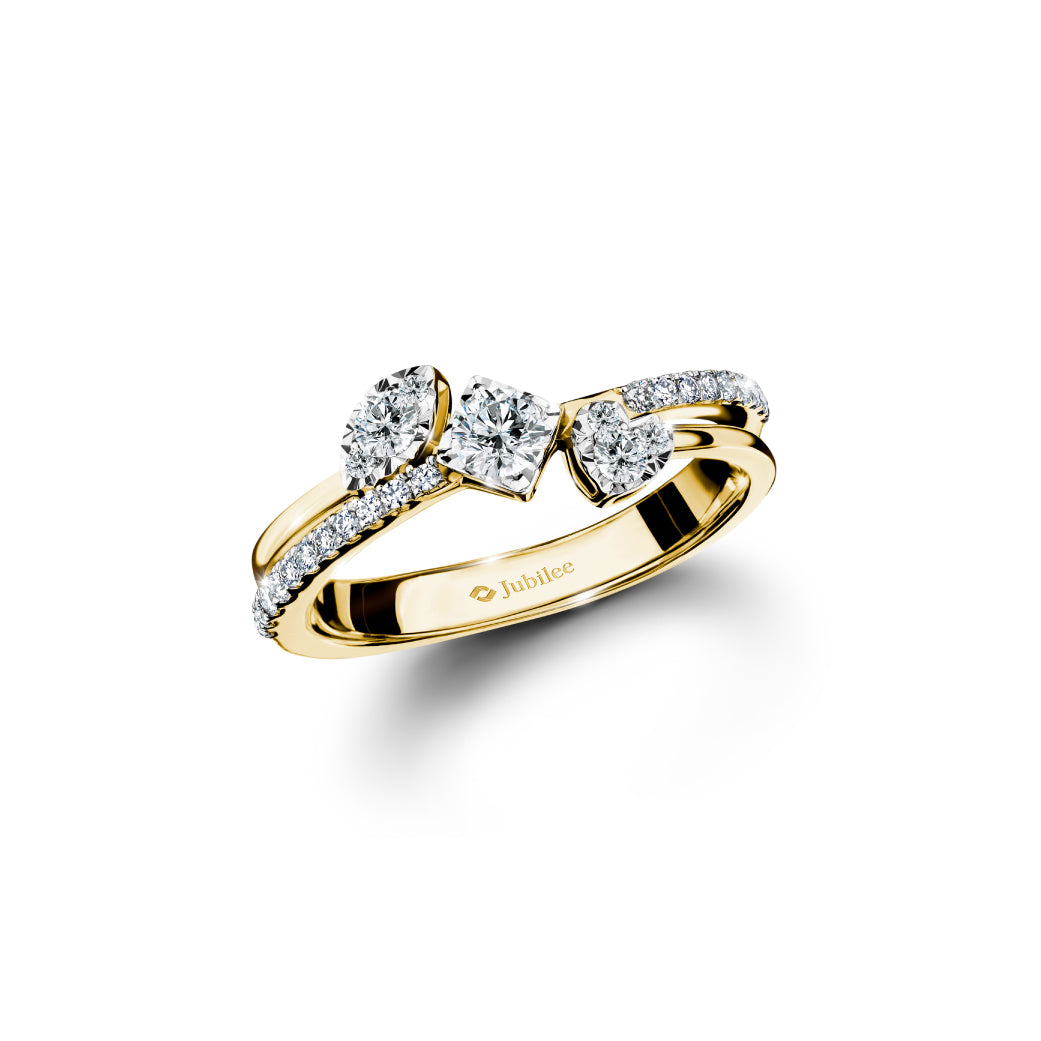 แหวนเพชร Three Diamonds Loop Ring