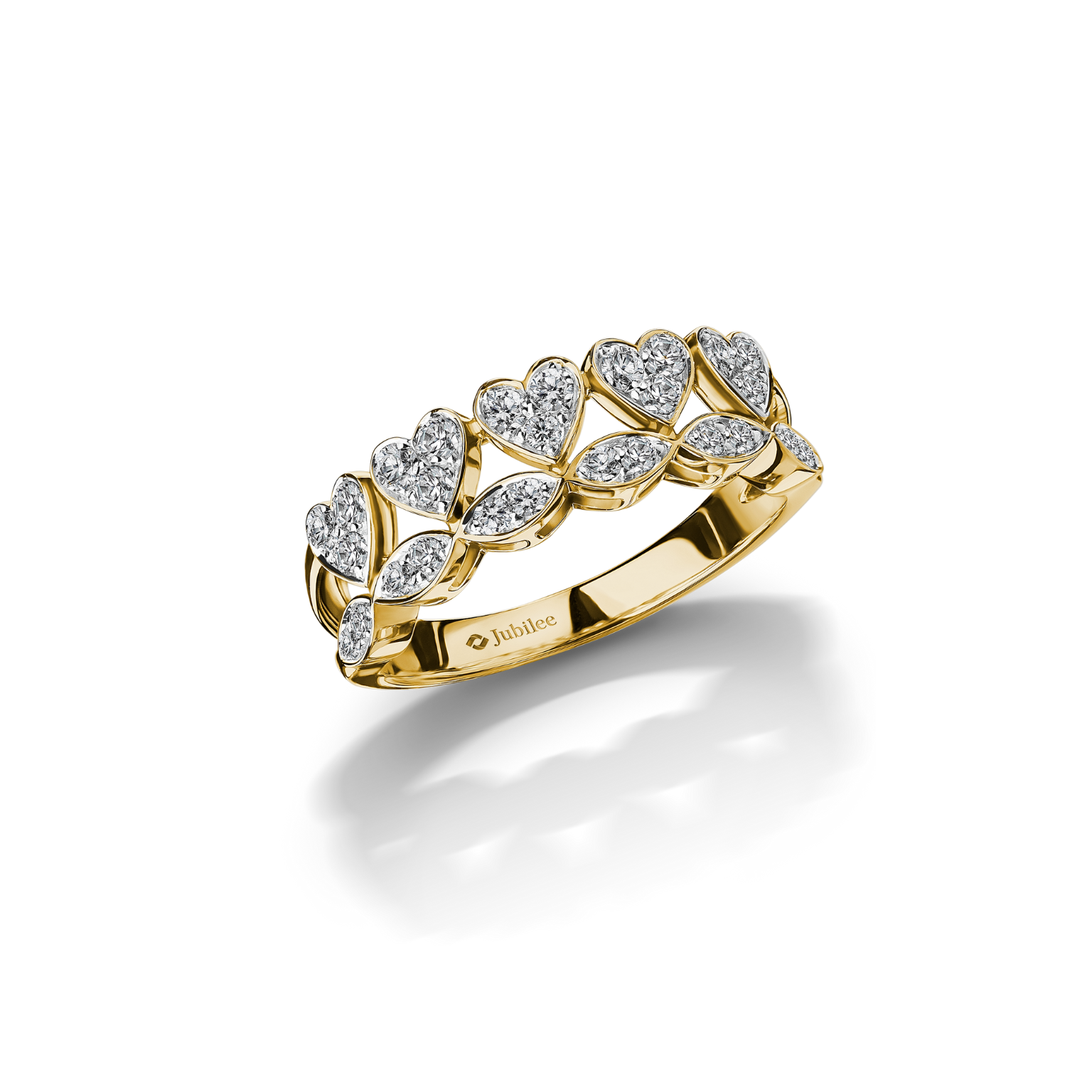 แหวนเพชร Love Blooming Hearts Crown Ring