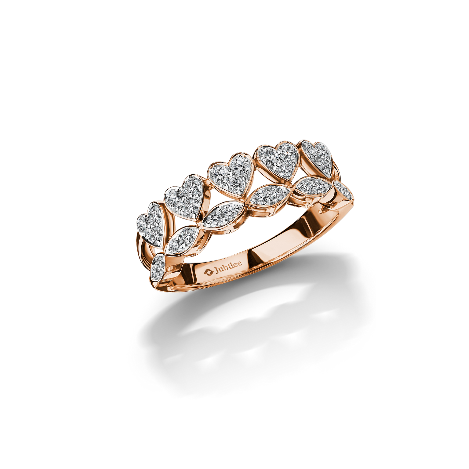 แหวนเพชร Love Blooming Hearts Crown Ring