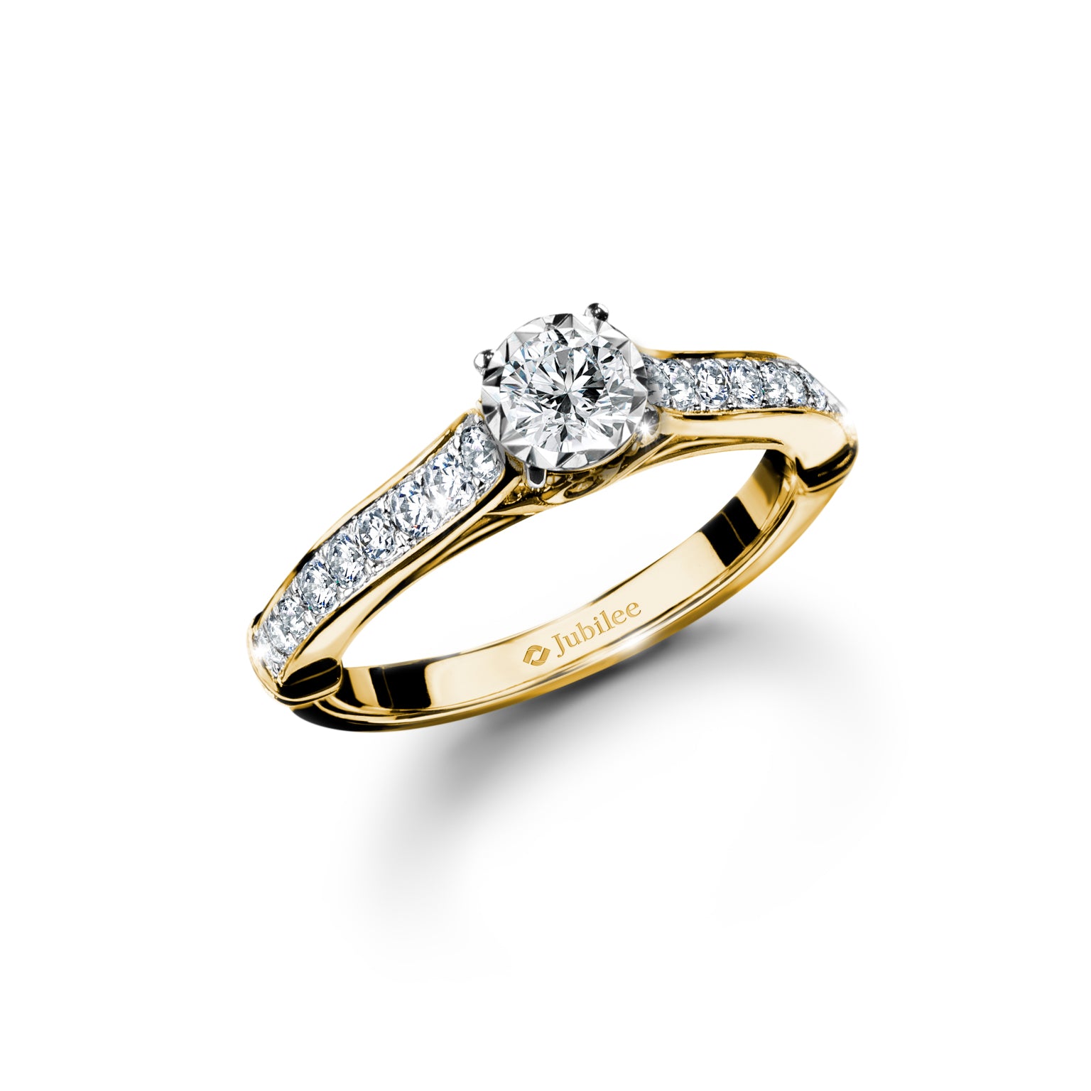 แหวนเพชร Radiance Pave Solitaire Ring