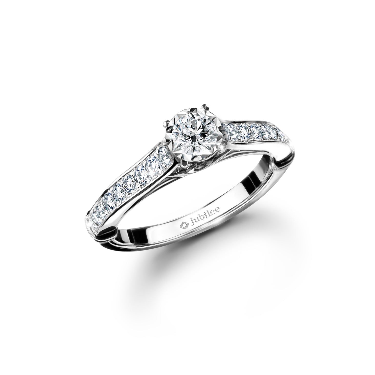 แหวนเพชร Radiance Pave Solitaire Ring