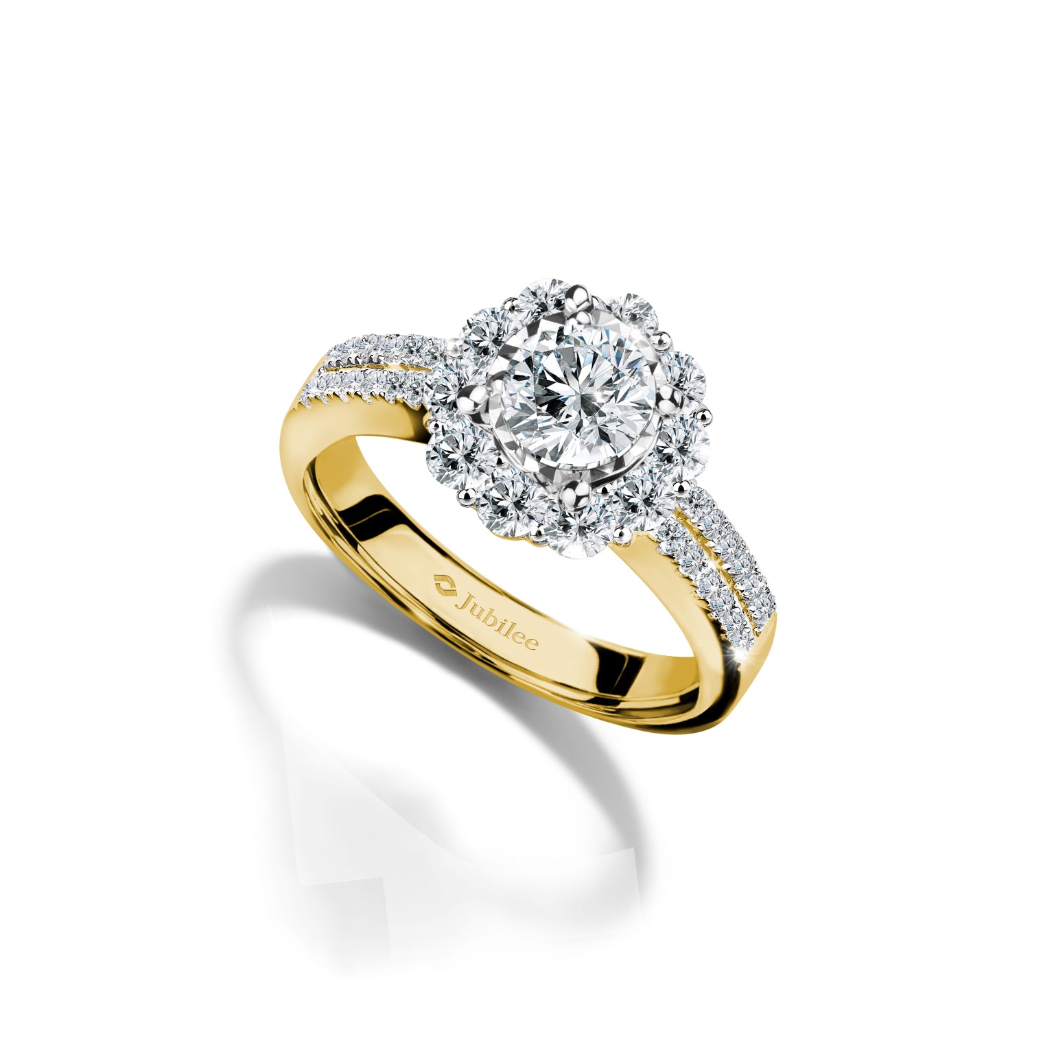 แหวนเพชร Radiant Halo Gleam Ring