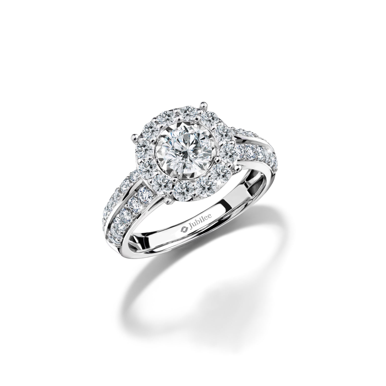 Radiant Halo Twinkle Ring