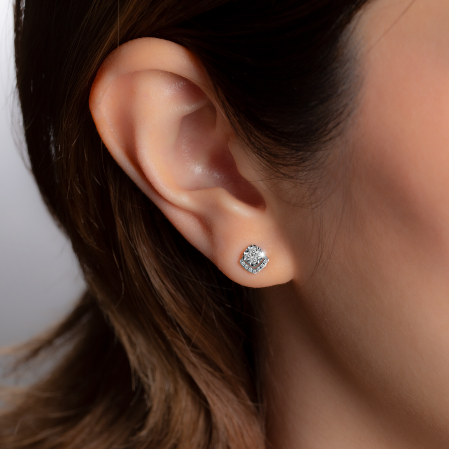 ต่างหูเพชร Rhombus Diamond Earrings