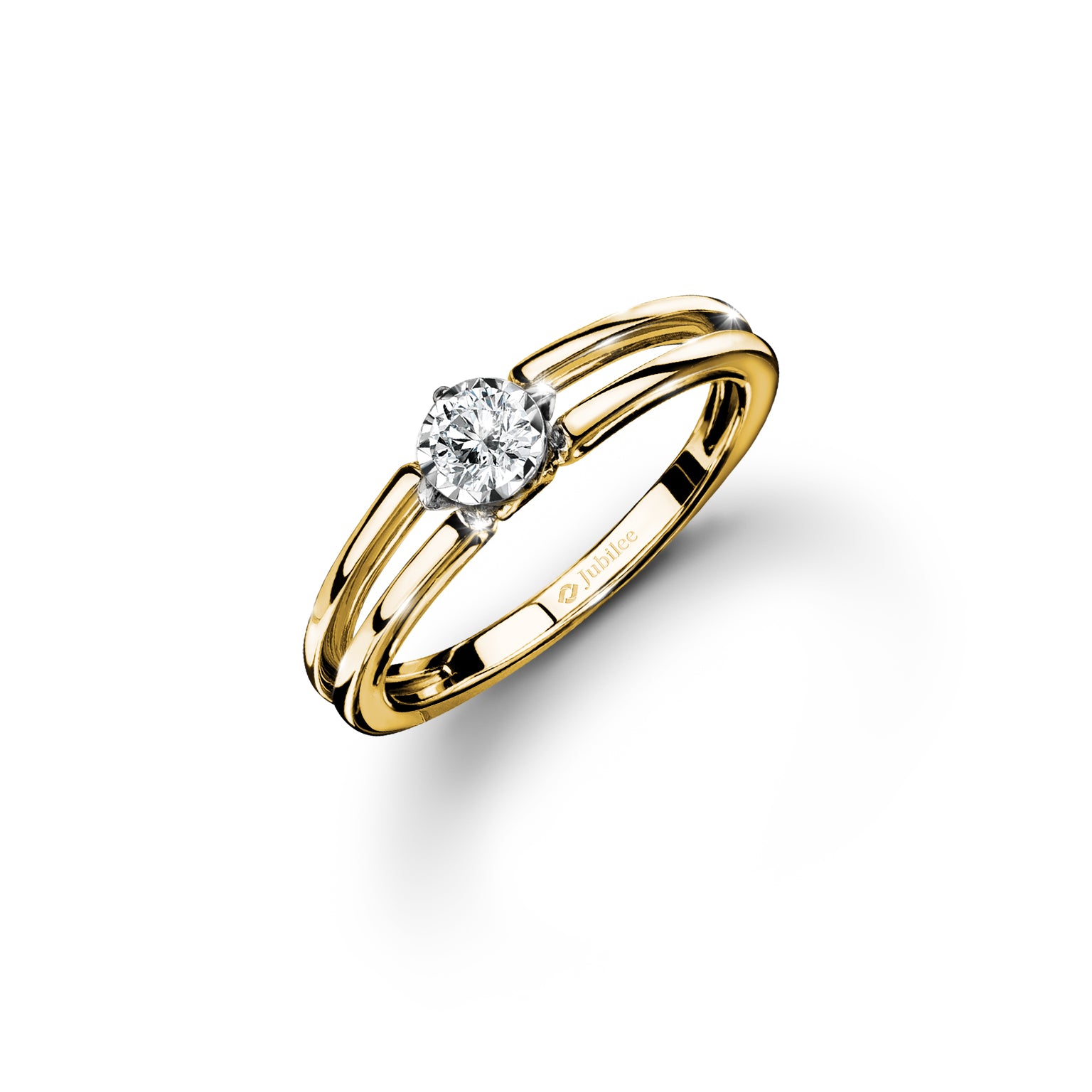 แหวนเพชร Shadows Split Shank Solitaire Ring