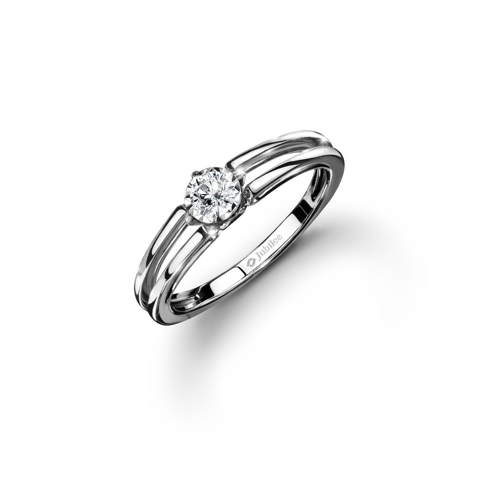 แหวนเพชร Shadows Split Shank Solitaire Ring