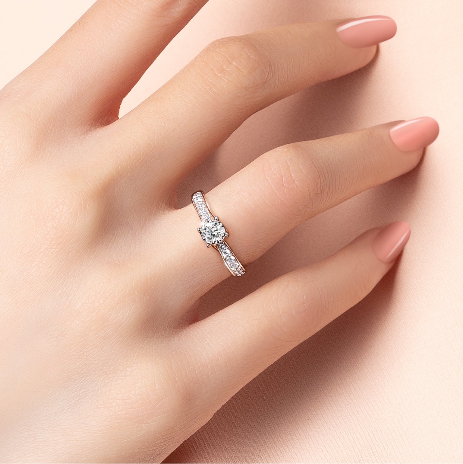แหวนเพชร Solitaire Stylish Ring