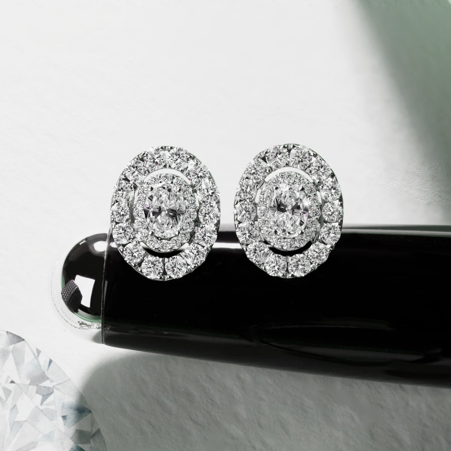 The Promise Oval Halo Diamond Earring