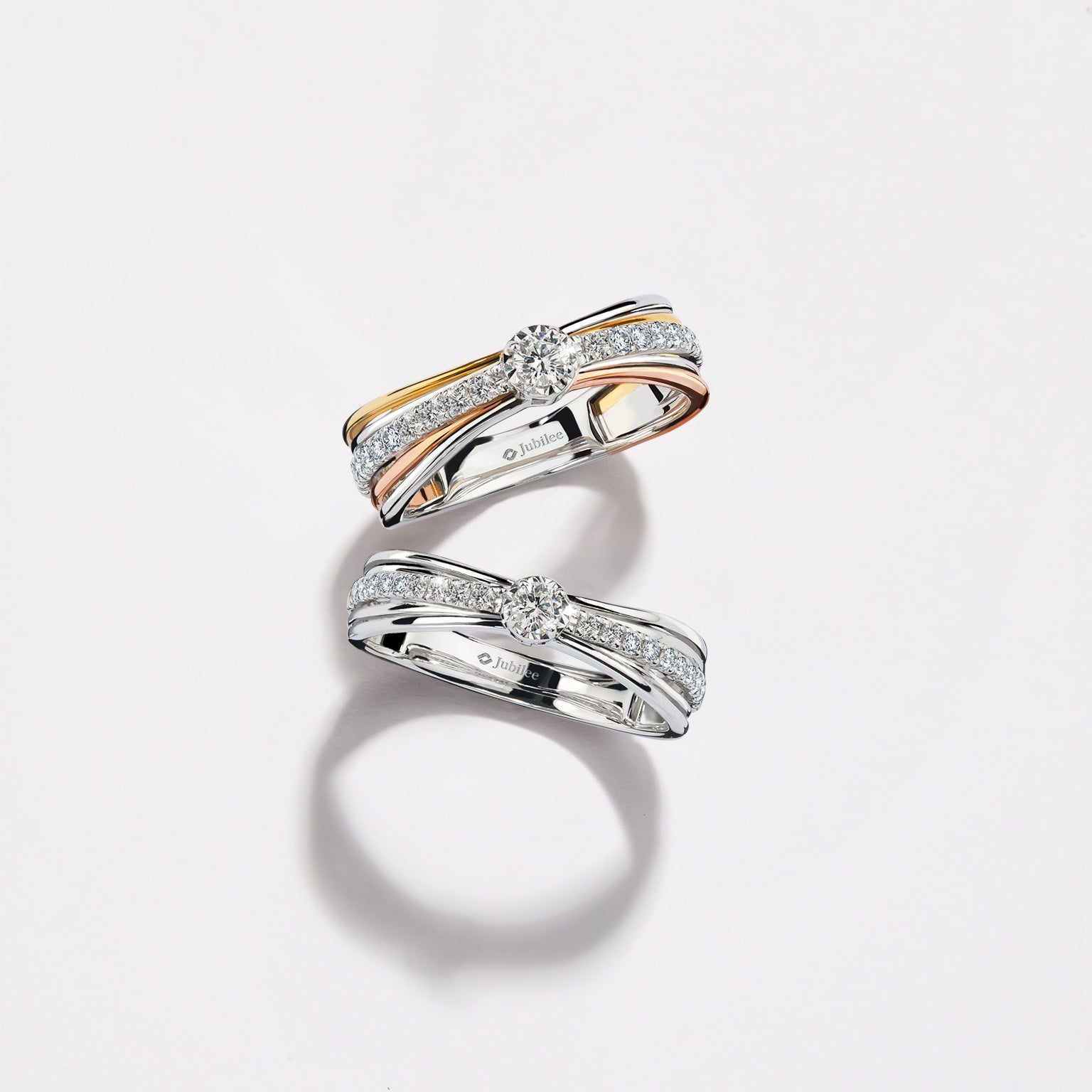 แหวนเพชร Triple Step Solitaire Ring