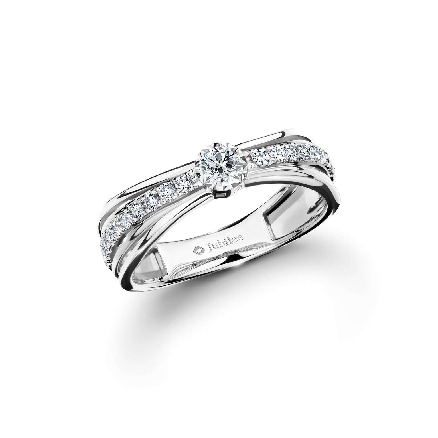 แหวนเพชร Triple Step Solitaire Ring