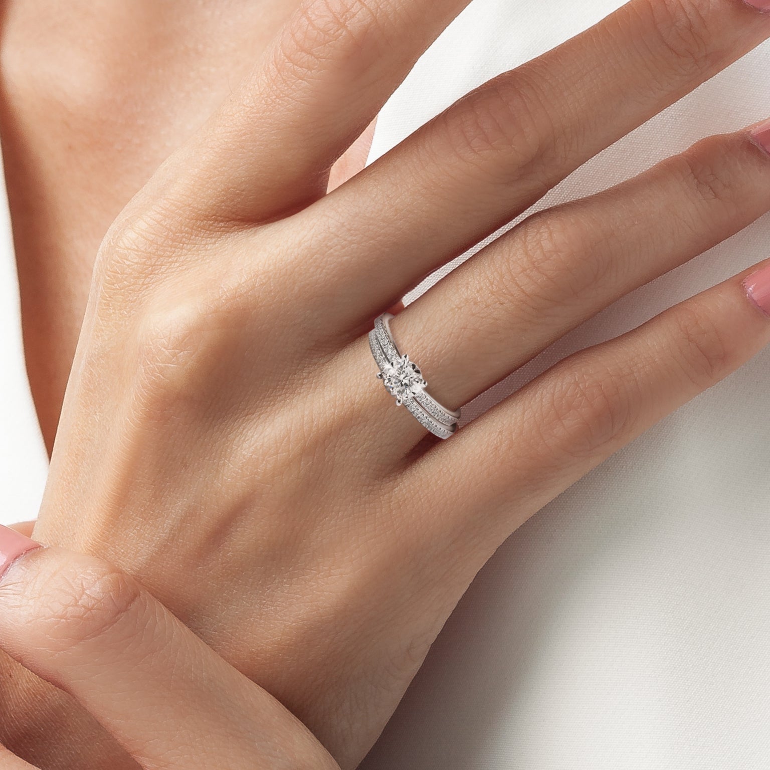แหวนเพชร Twin-Band Excellence Solitaire Ring